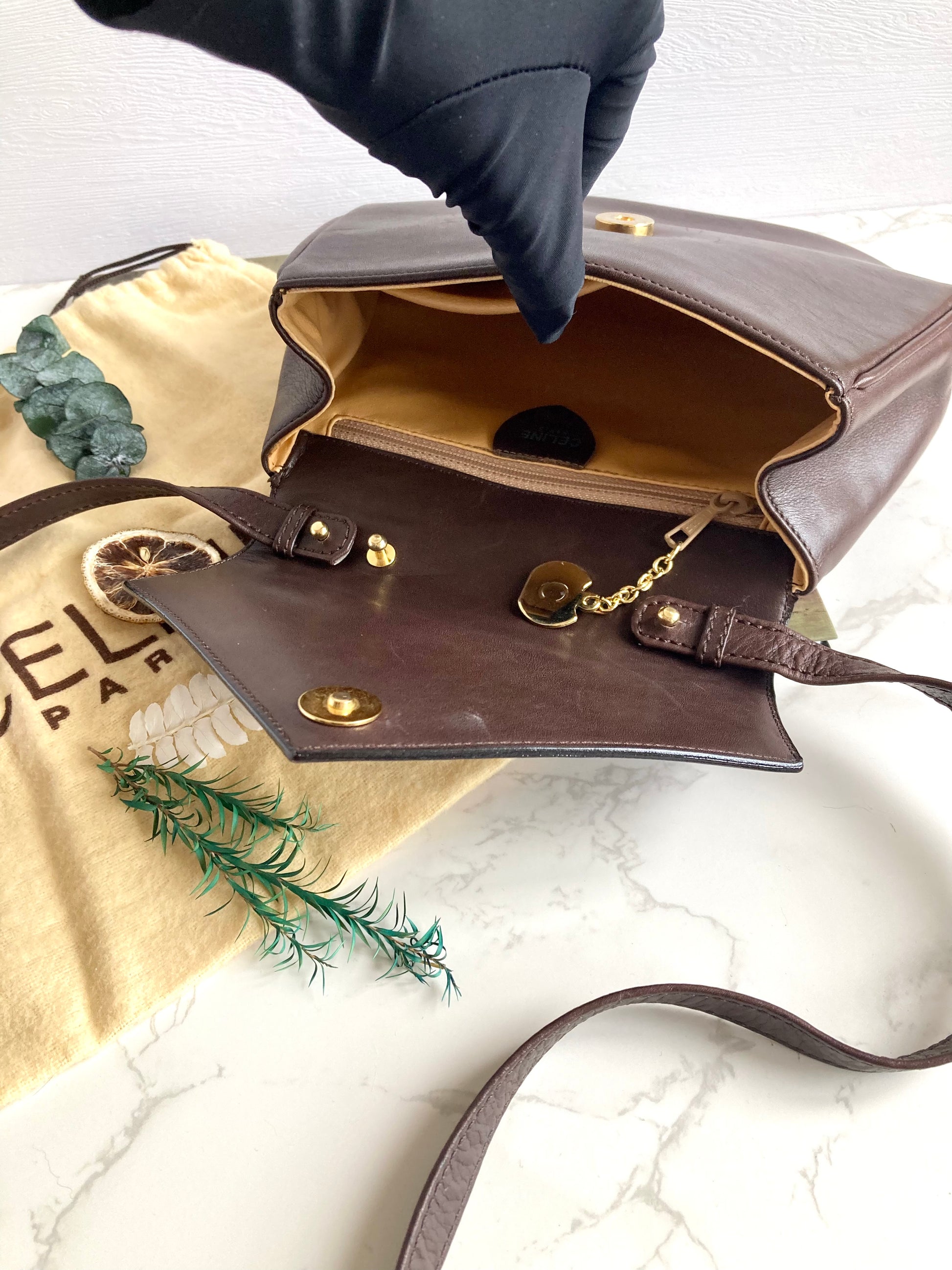 CELINE Triomphe Small Leather Bag