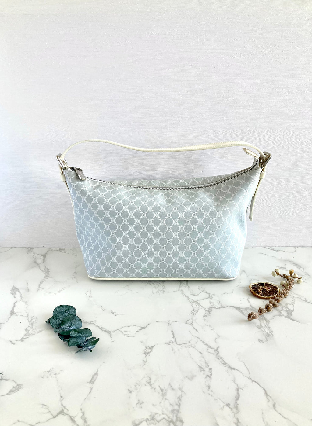 CELINE Baby Blue x White Shoulder Bag 