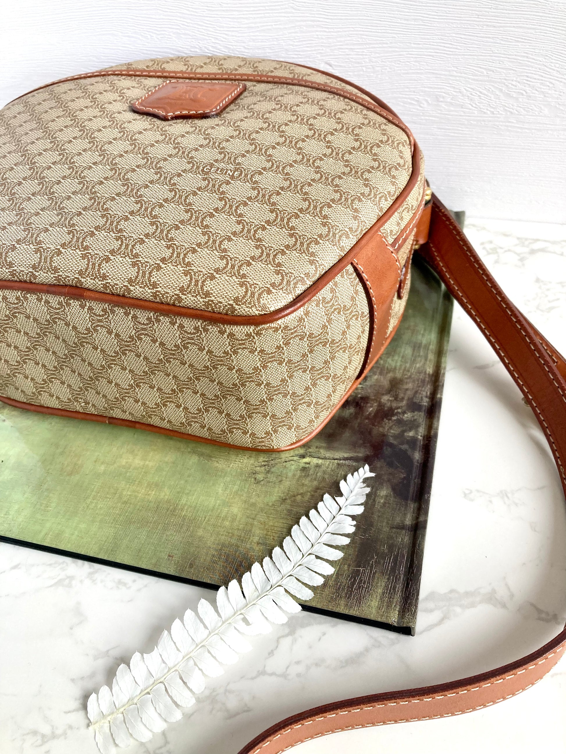 CELINE Monogram Shell shape Crossbody Bag