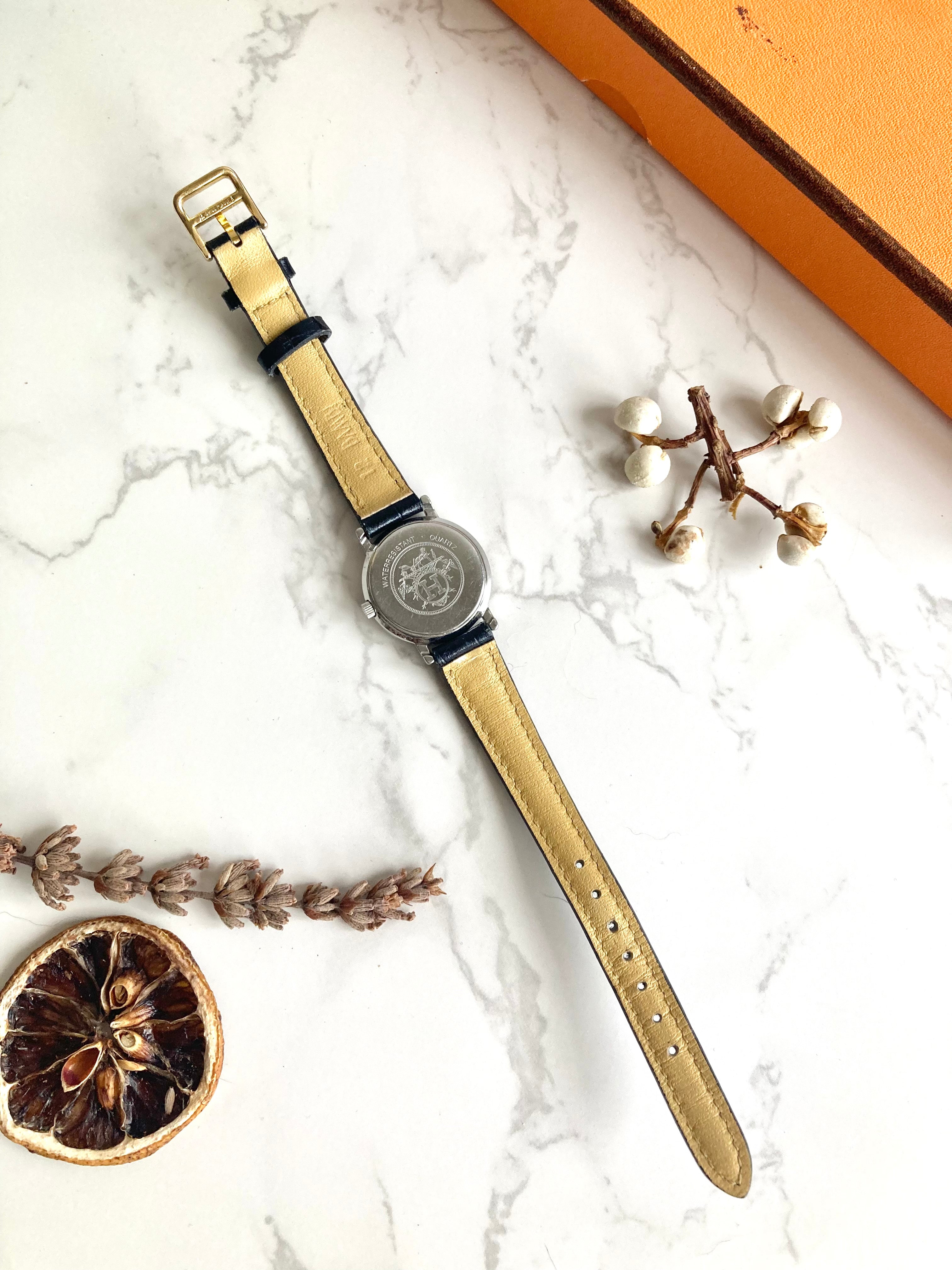 HERMES Sellier Vintage Lady's Quartz Wristwatch 