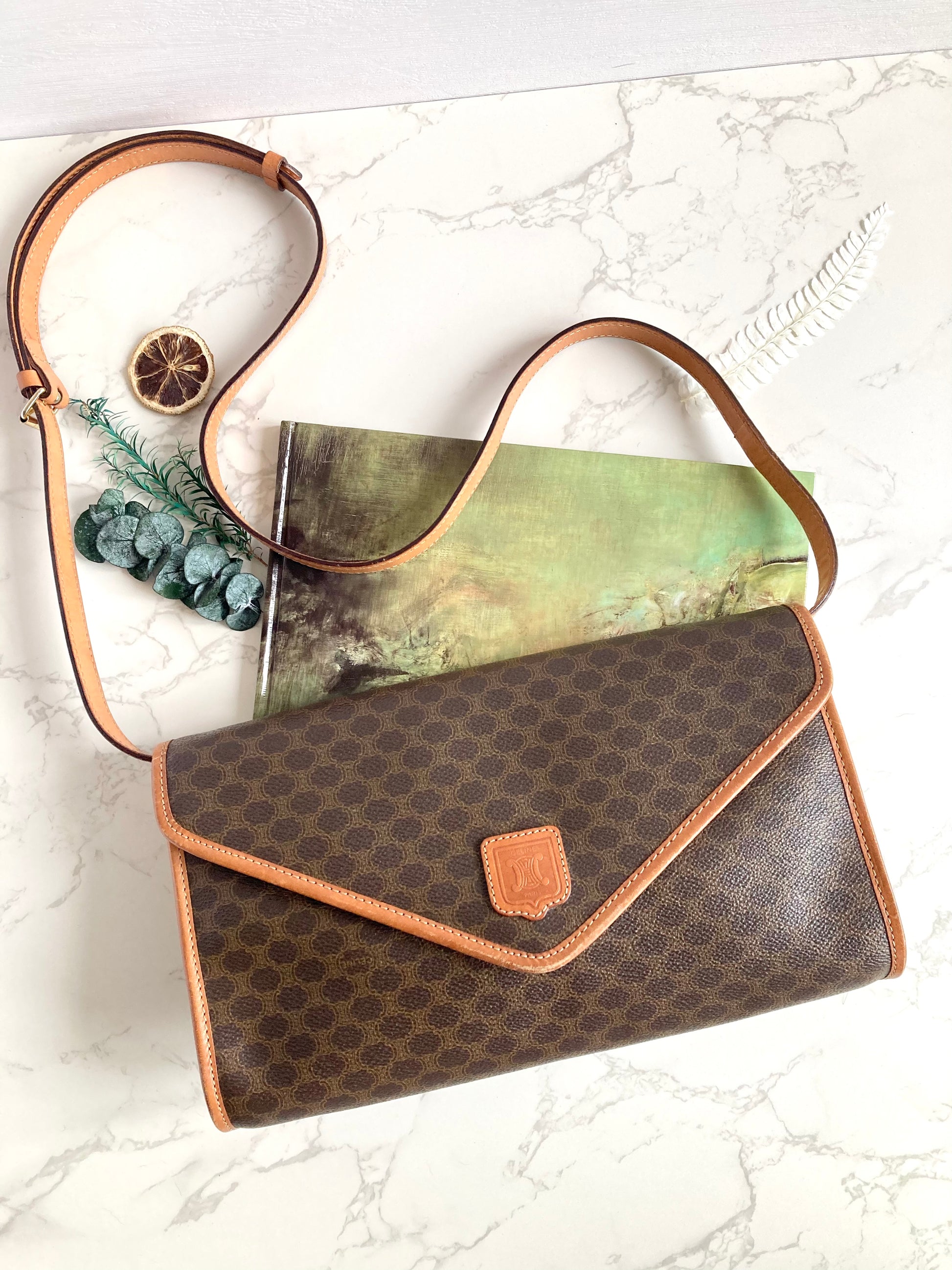 CELINE Monogram Envelope Crossbody Bag