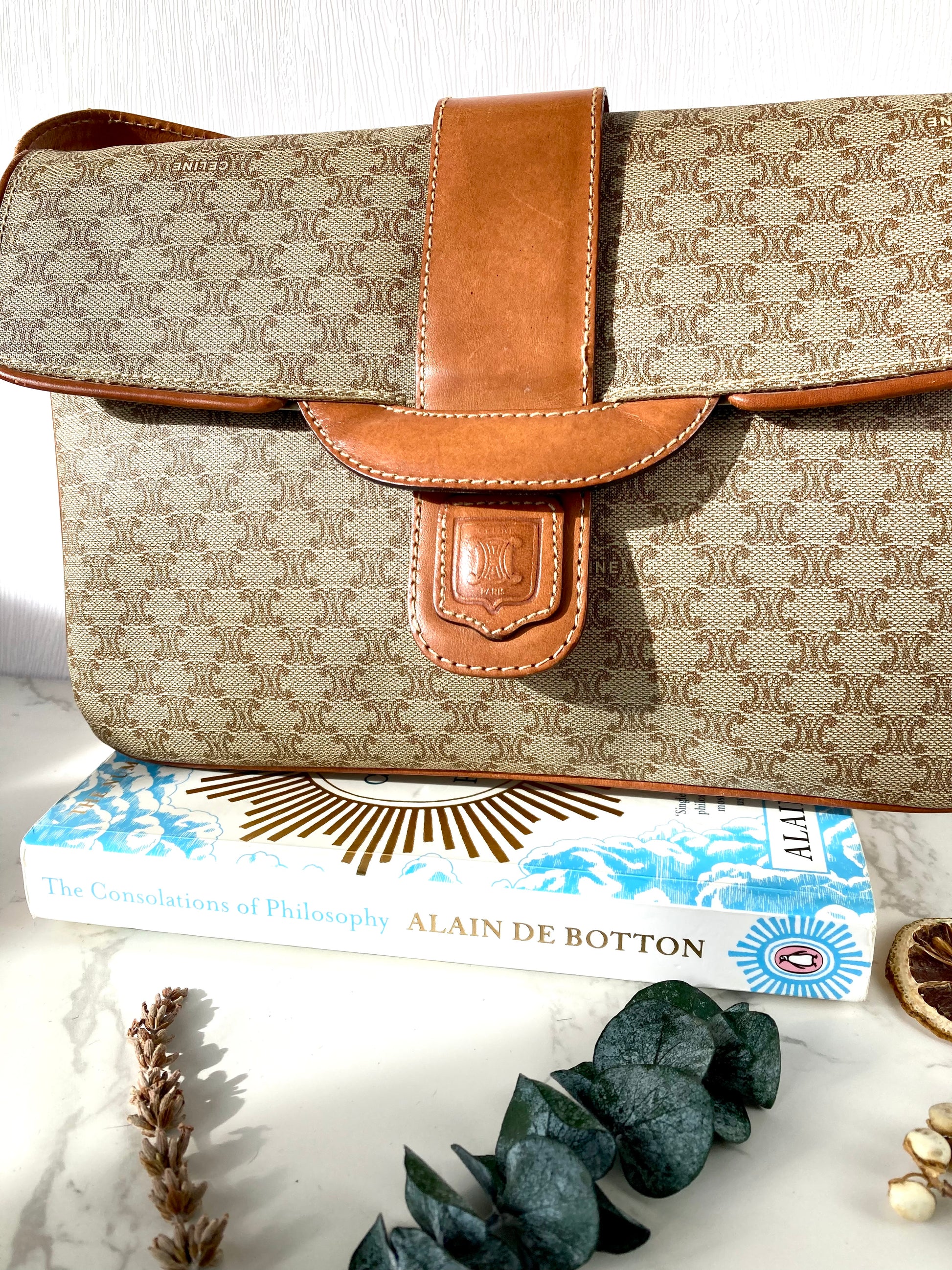 CELINE Monogram Beige Crossbody Bag