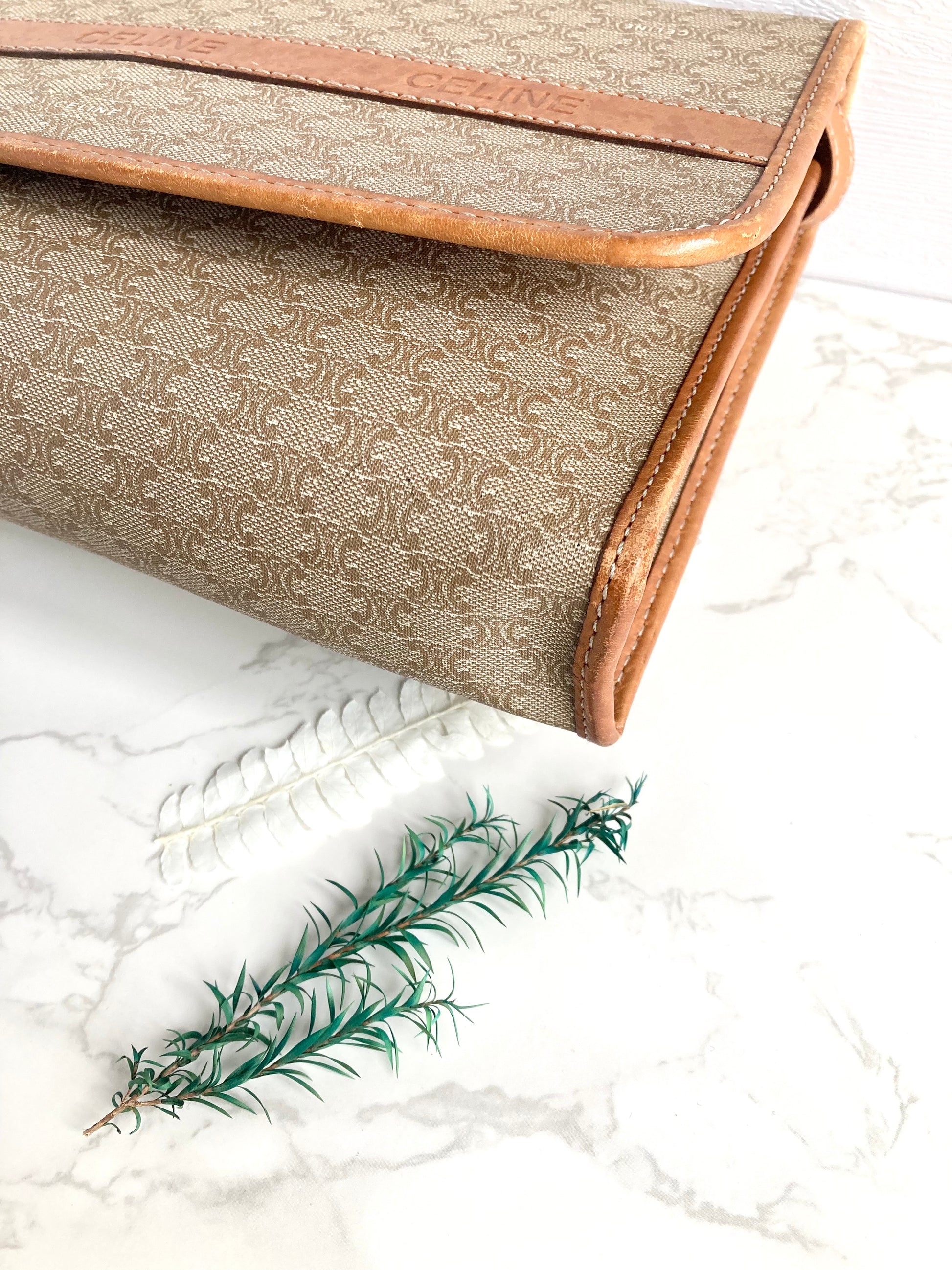 CELINE Monogram Beige Crossbody Bag