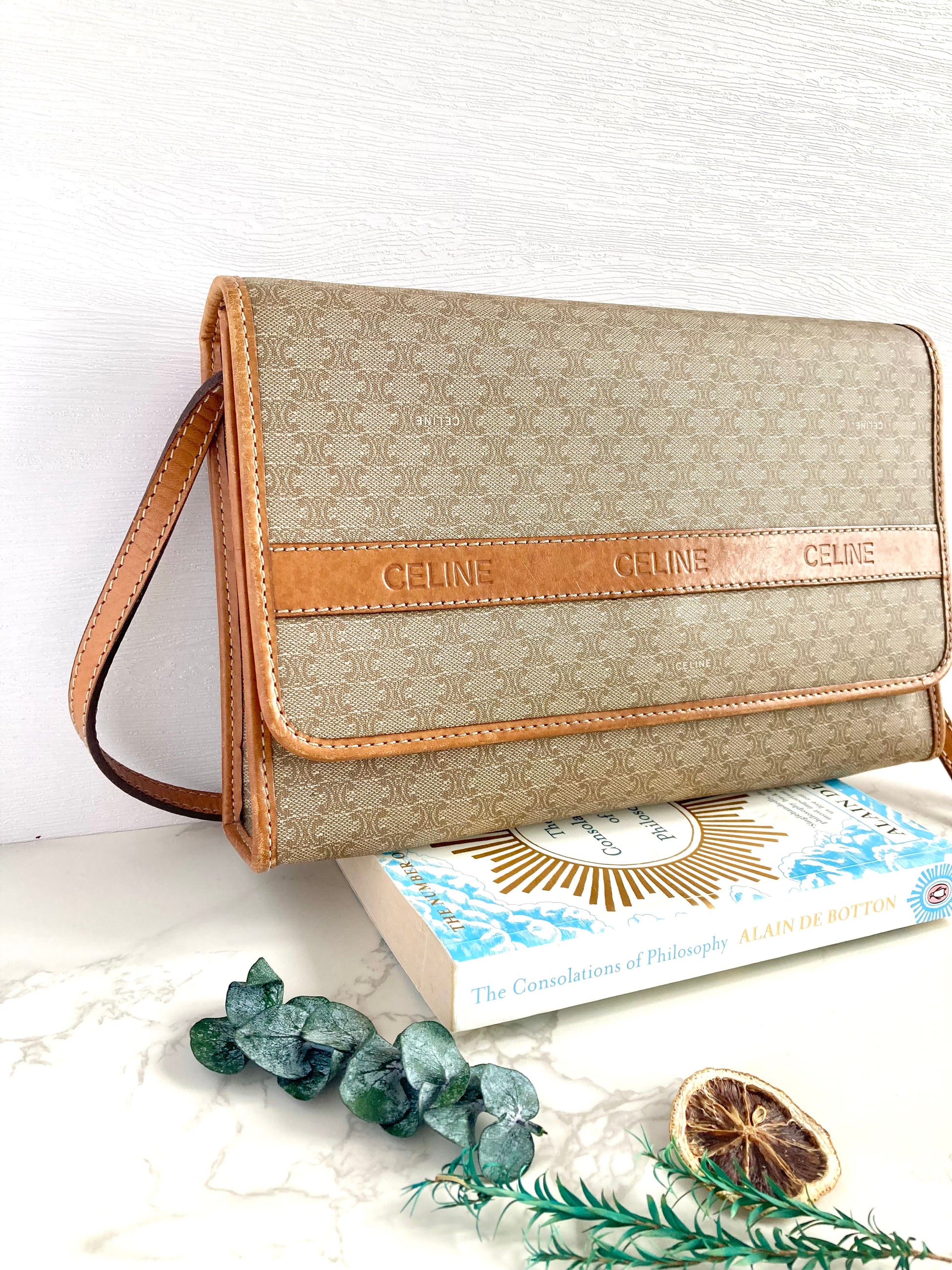 CELINE Monogram Beige Crossbody Bag