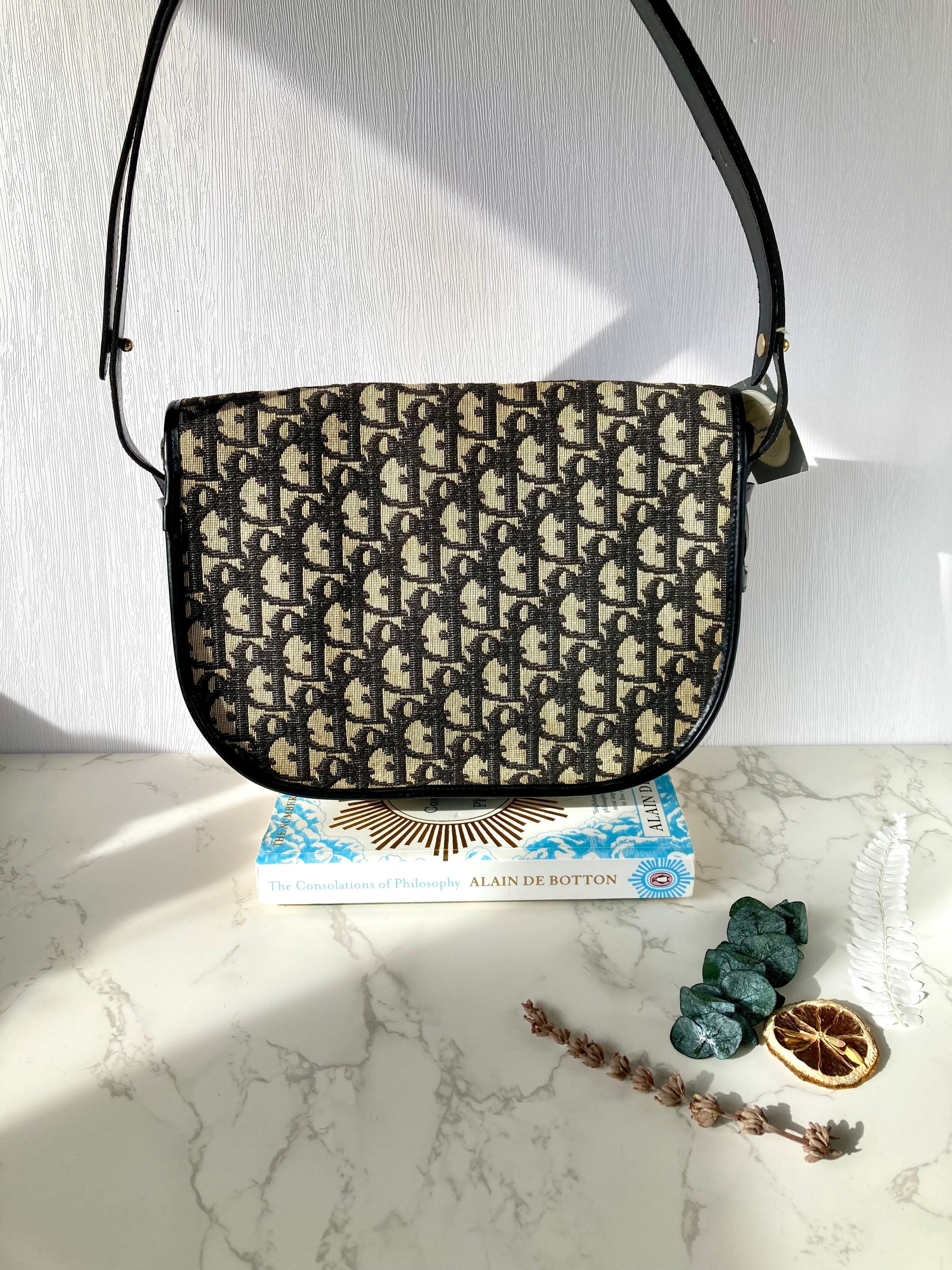 CHRISTIAN DIOR Navy Trotter Two-way Bobby Bag 