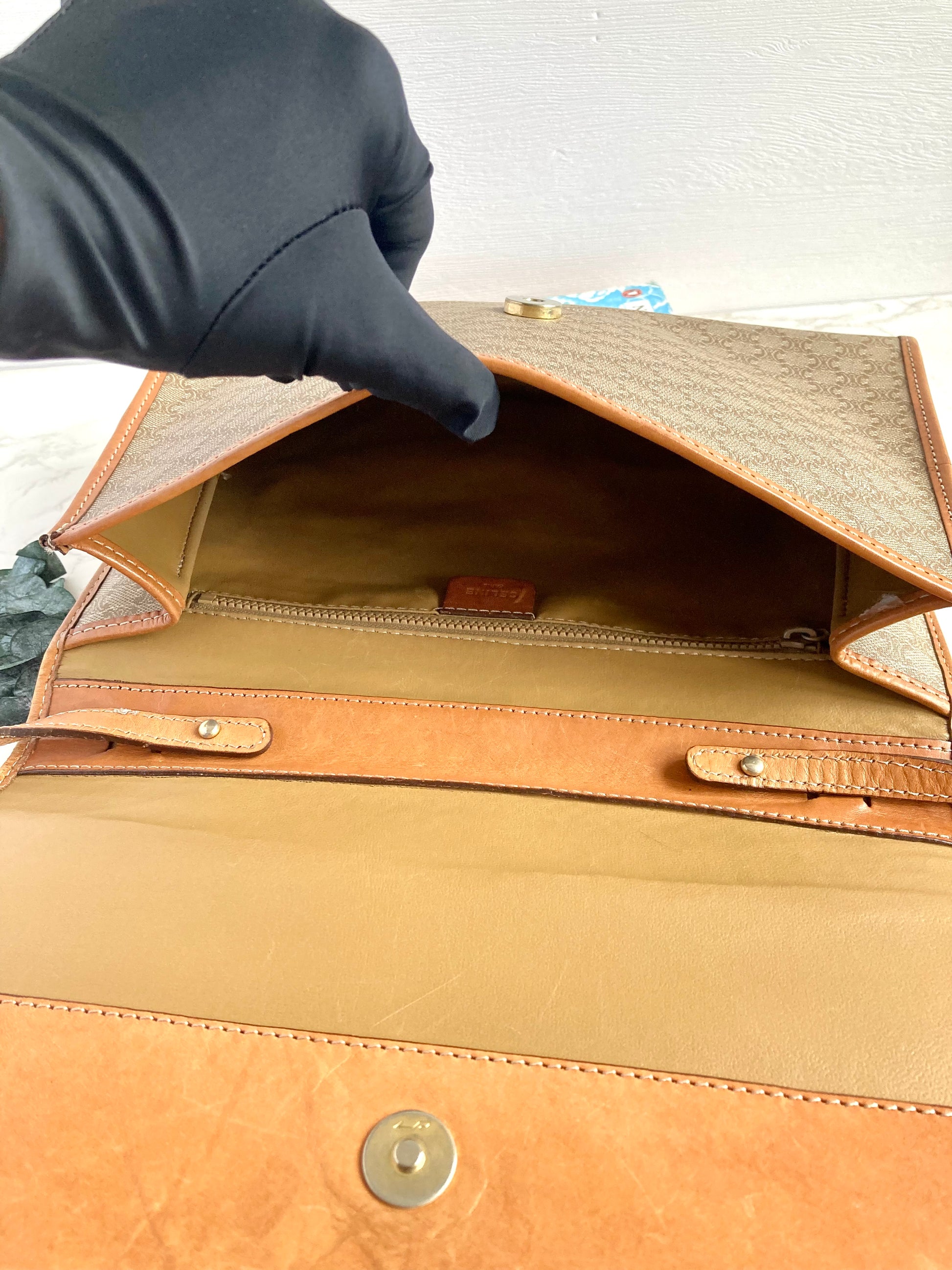 CELINE Monogram Beige Crossbody Bag