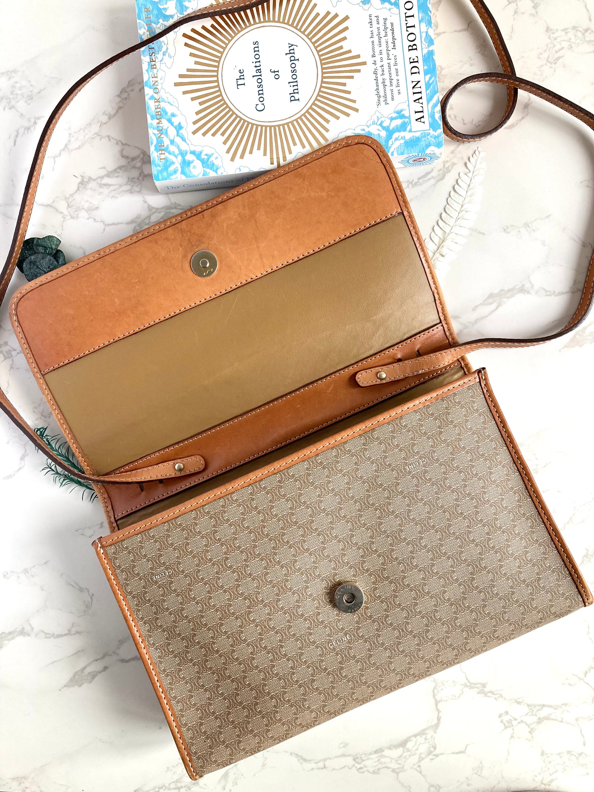 CELINE Monogram Beige Crossbody Bag