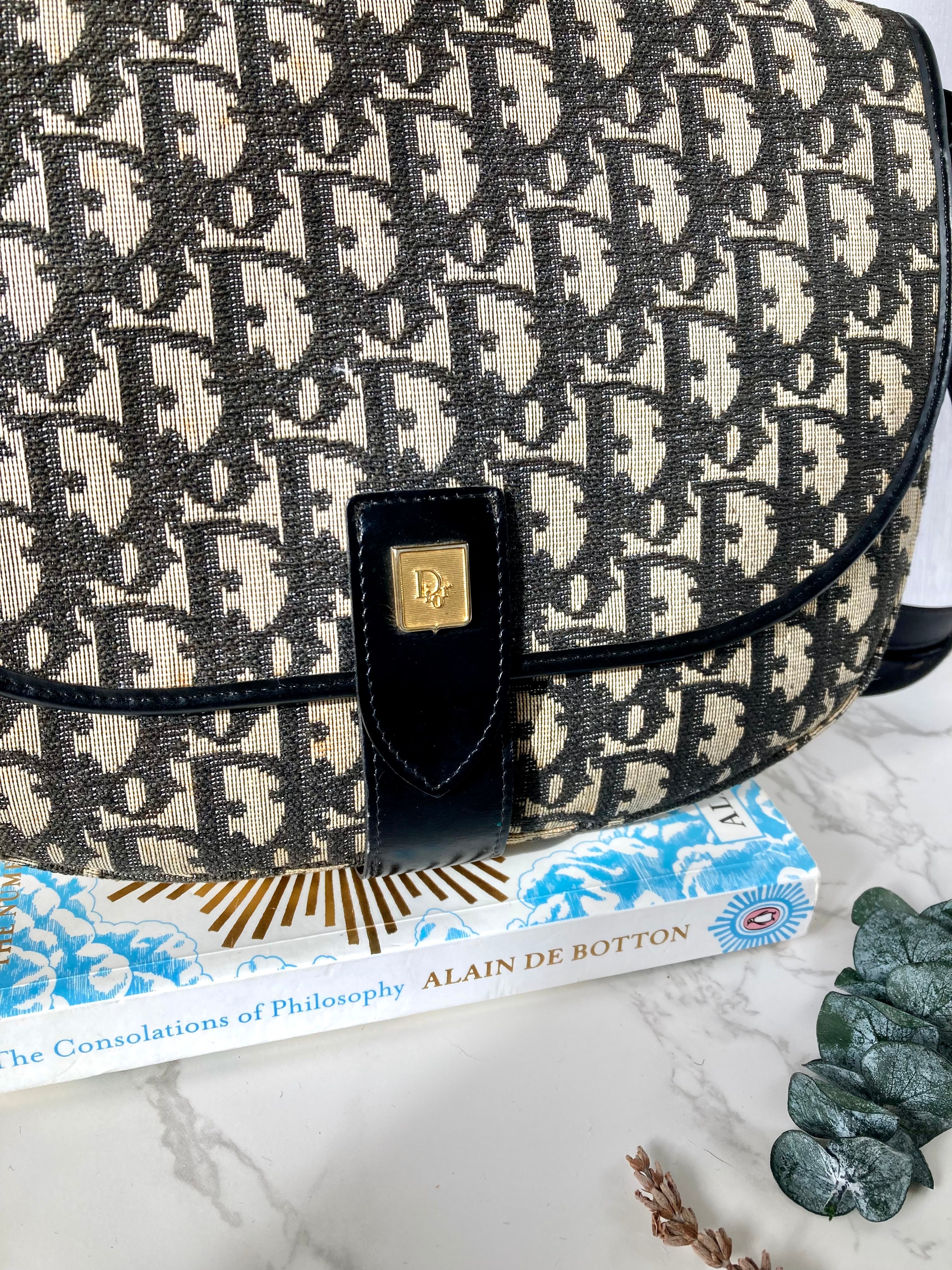 CHRISTIAN DIOR Navy Trotter Two-way Bobby Bag 