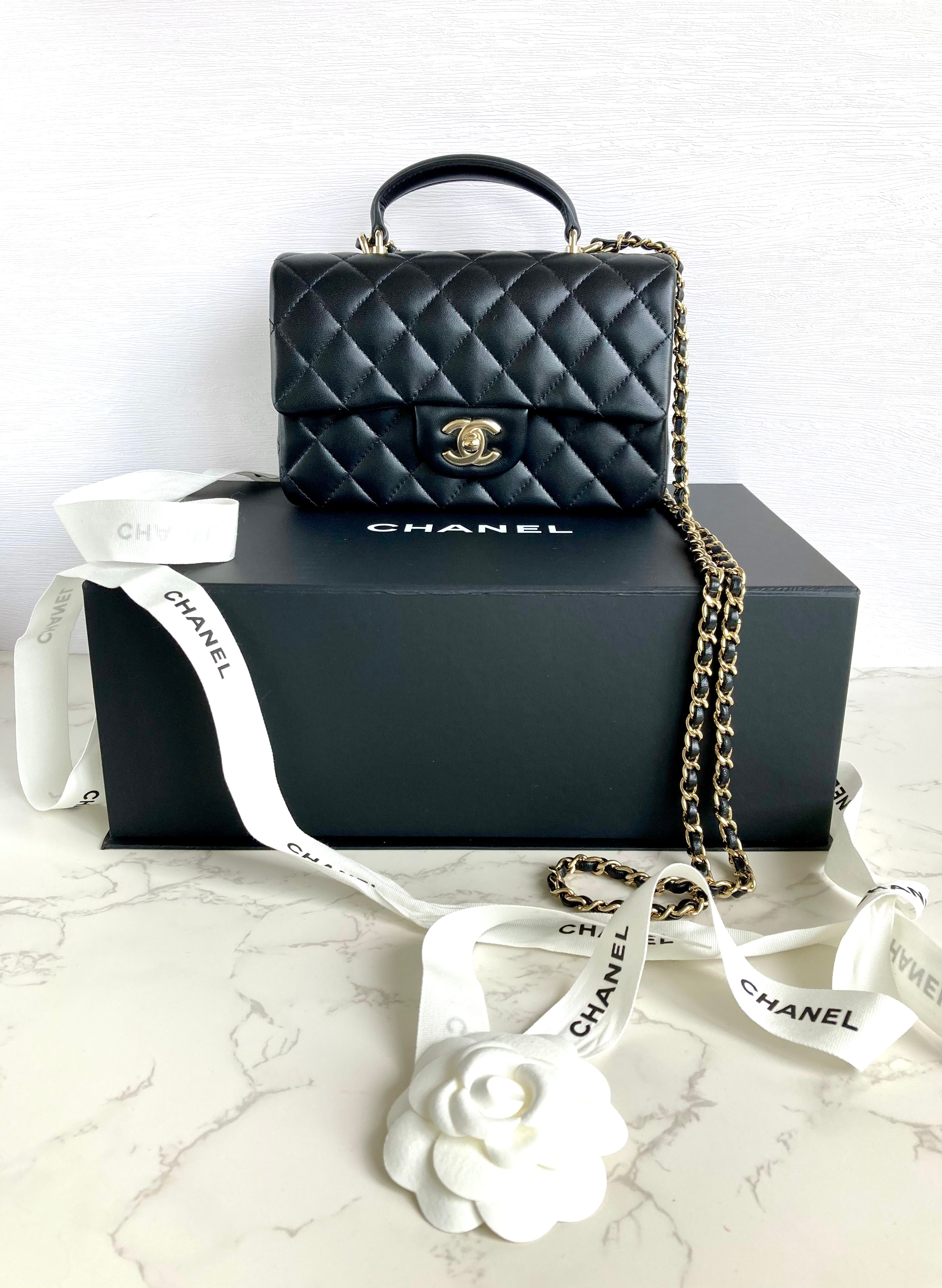 CHANEL Black Mini CF with Handle 