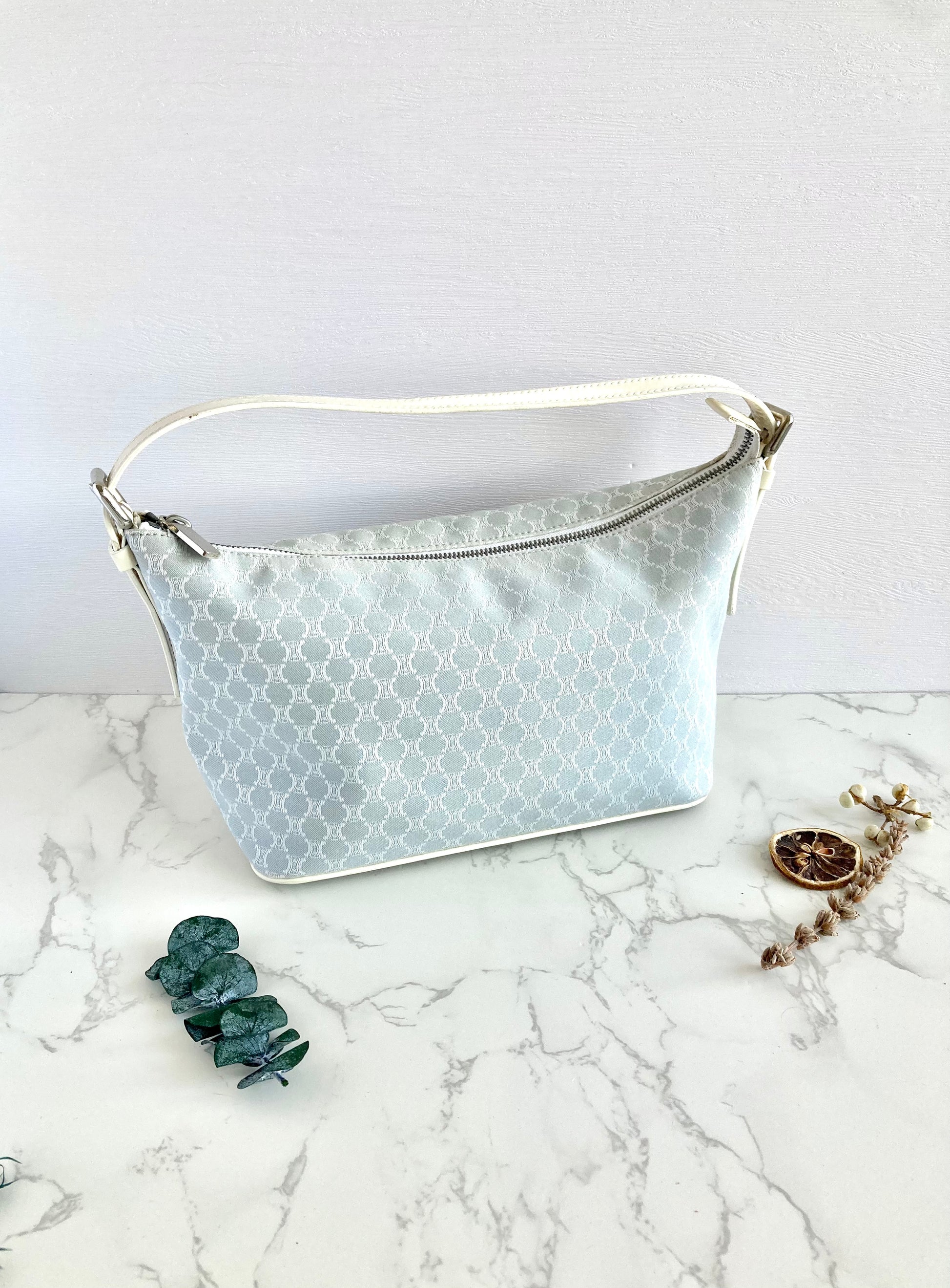 CELINE Baby Blue x White Shoulder Bag