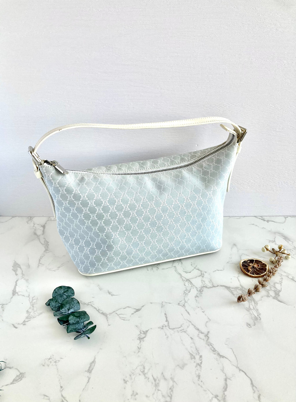 CELINE Baby Blue x White Shoulder Bag 