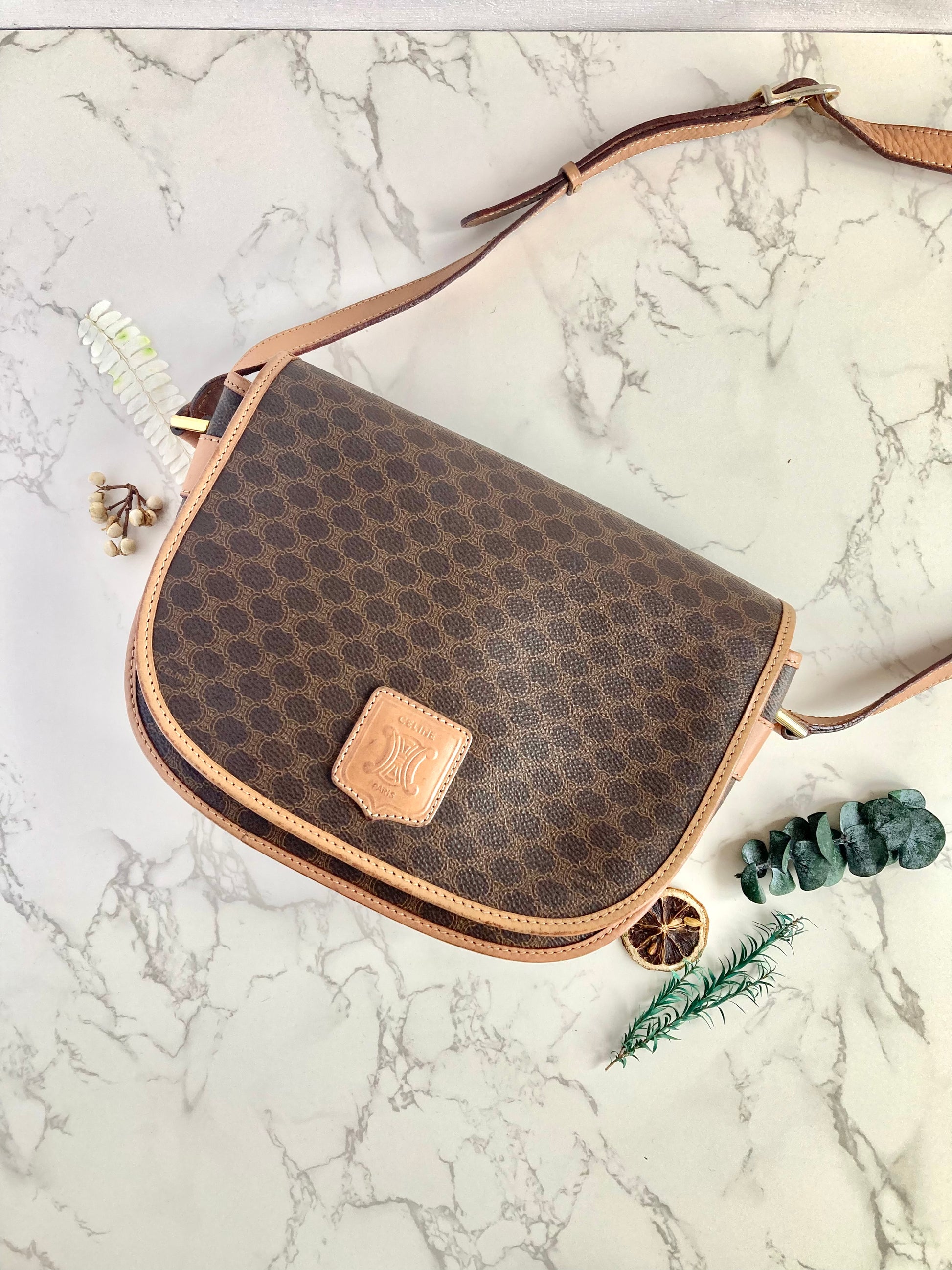 CELINE Monogram Two-way Flap Bag