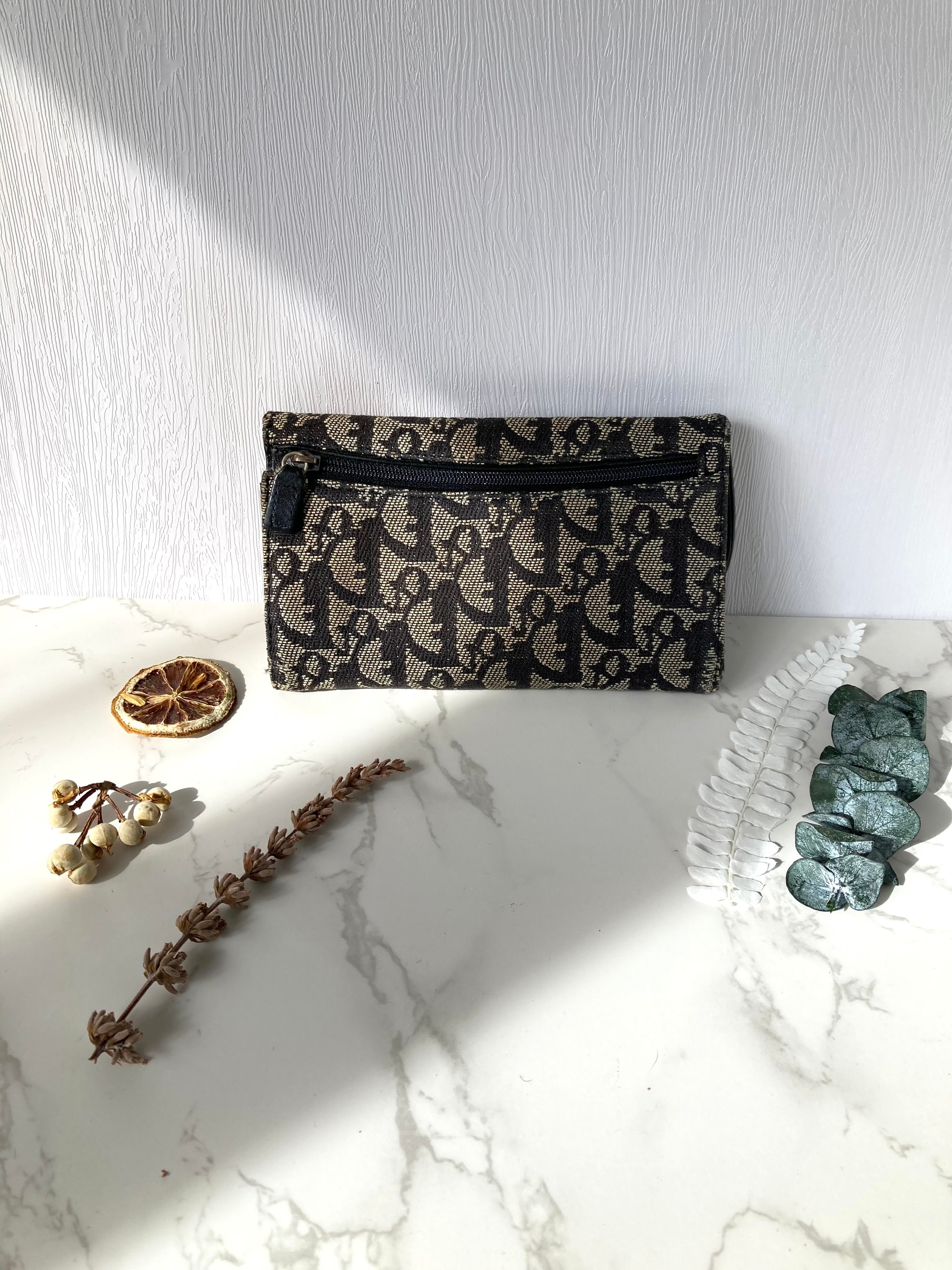 CHRISTIAN DIOR Black Trotter Saddle Wallet 