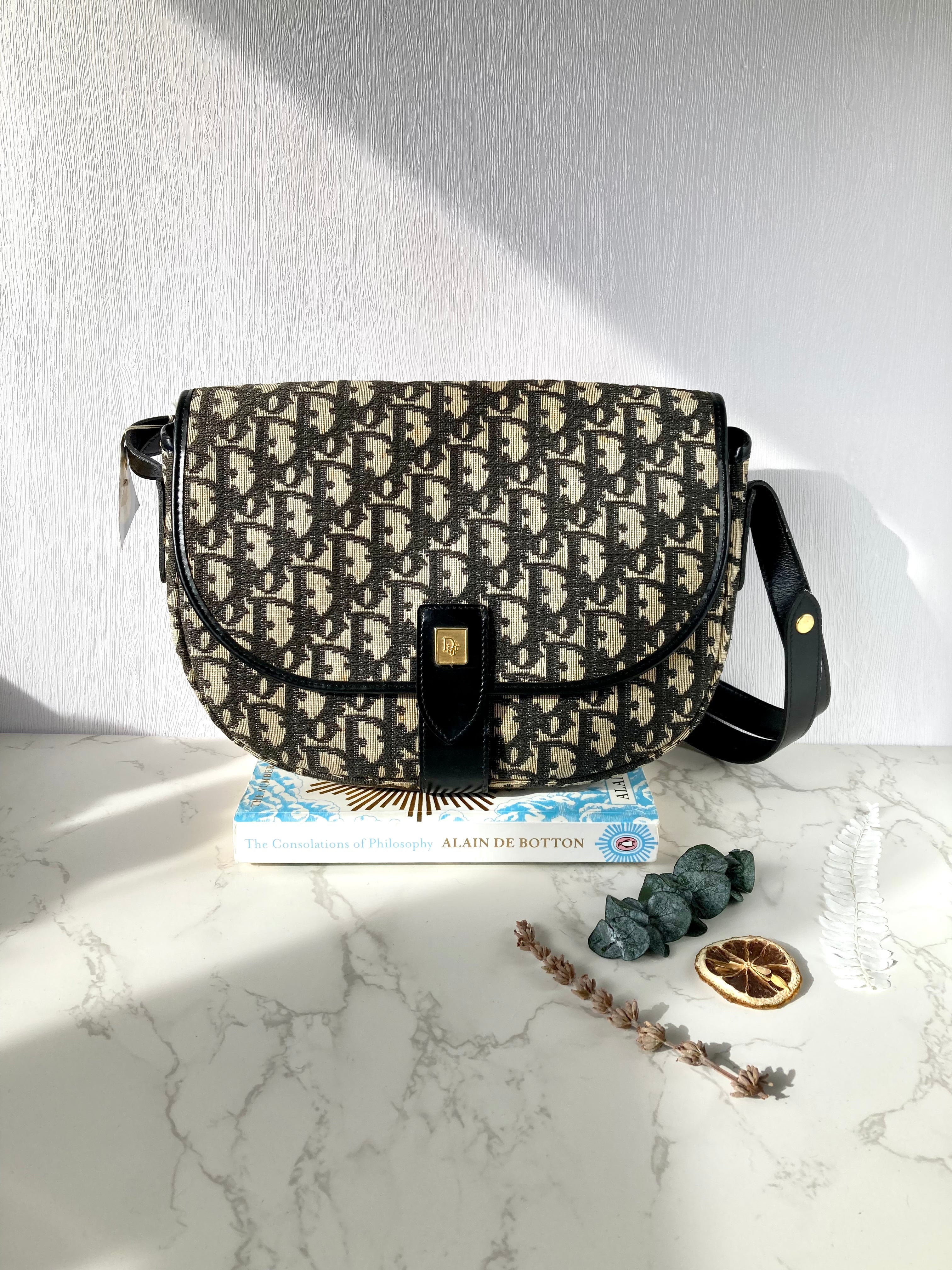CHRISTIAN DIOR Navy Trotter Two-way Bobby Bag 