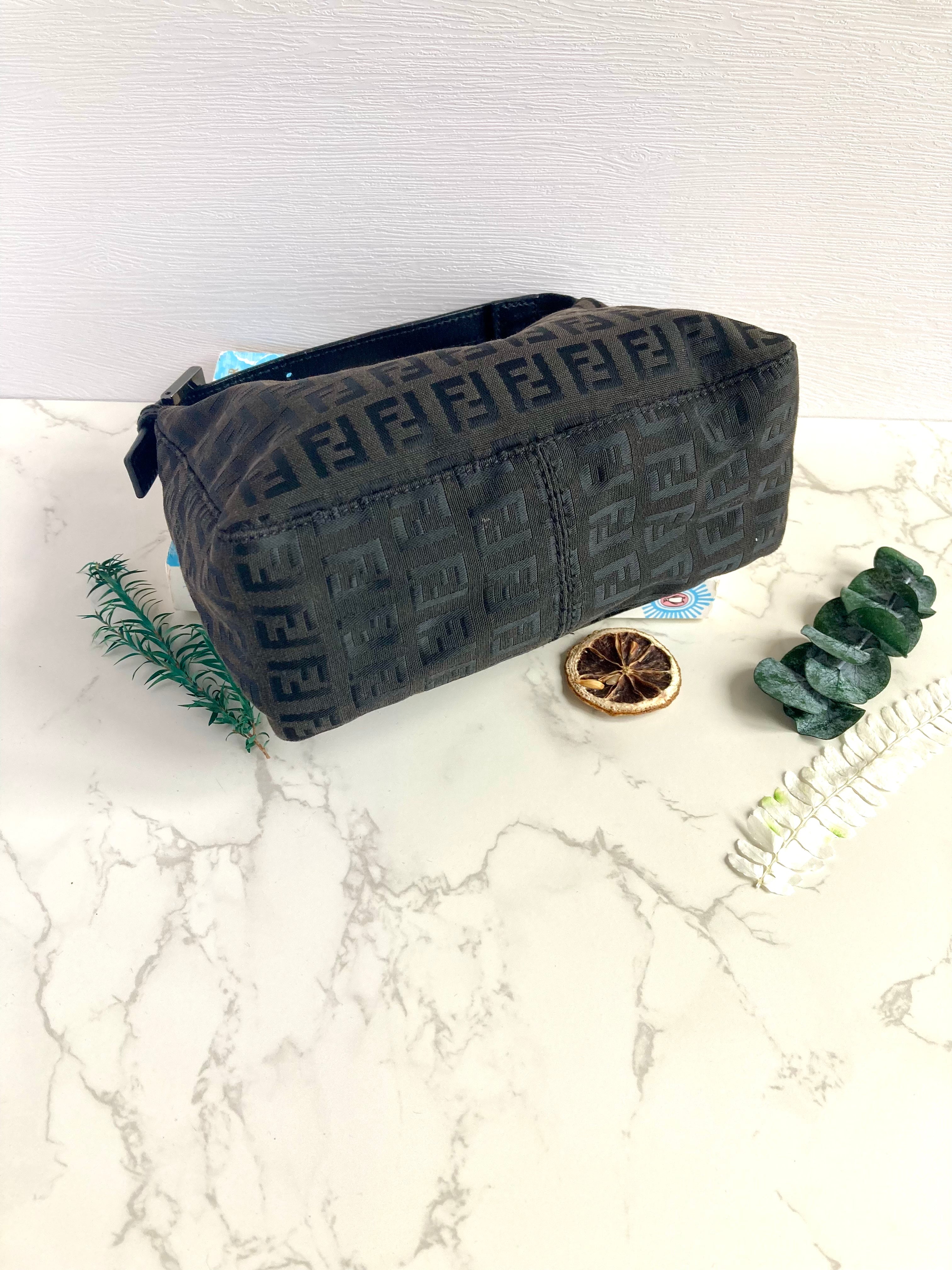FENDI Monogram Cloth Baguette Mini Bag 