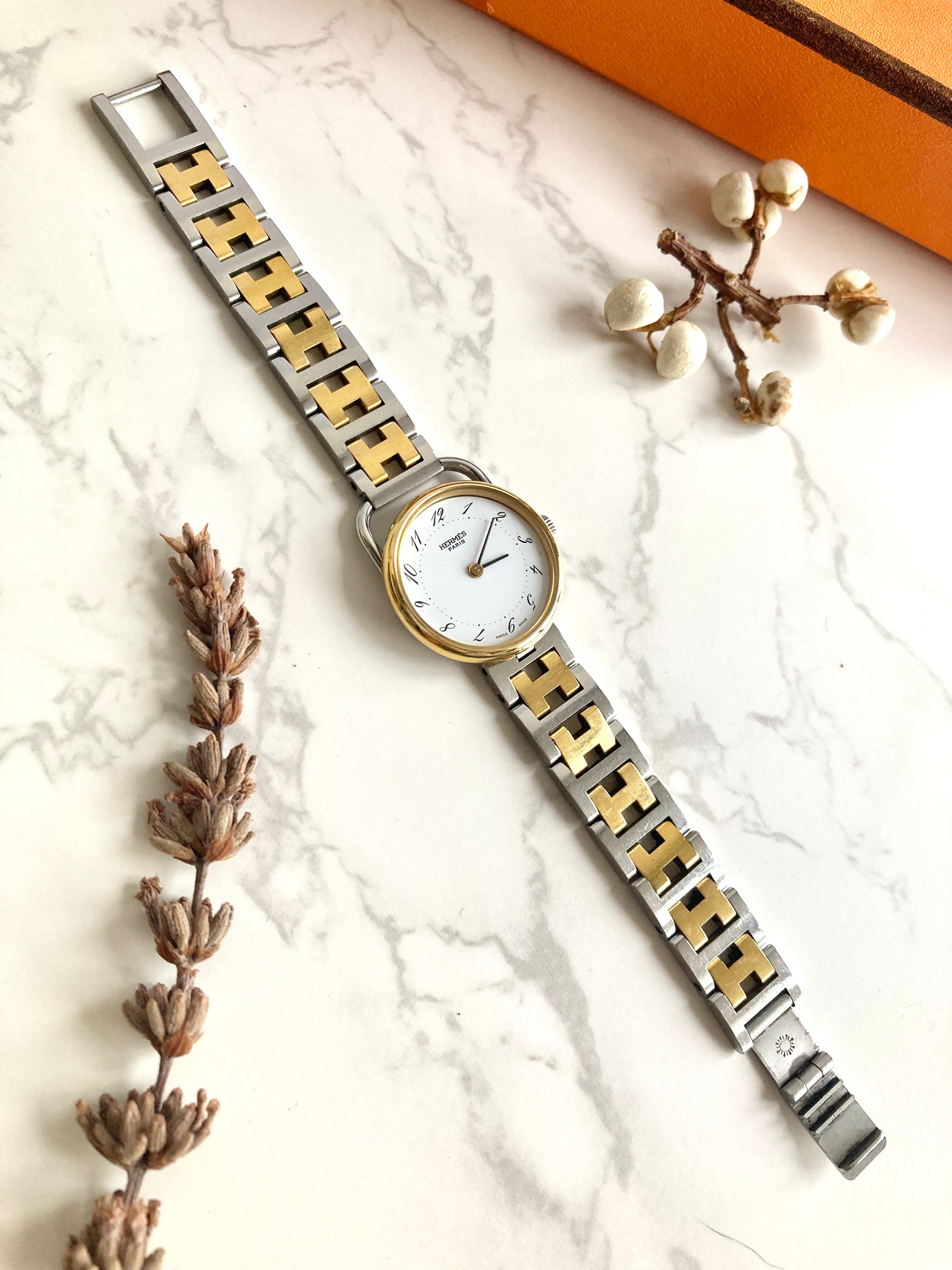 HERMES Arceau Vintage Lady's Quartz Wristwatch 