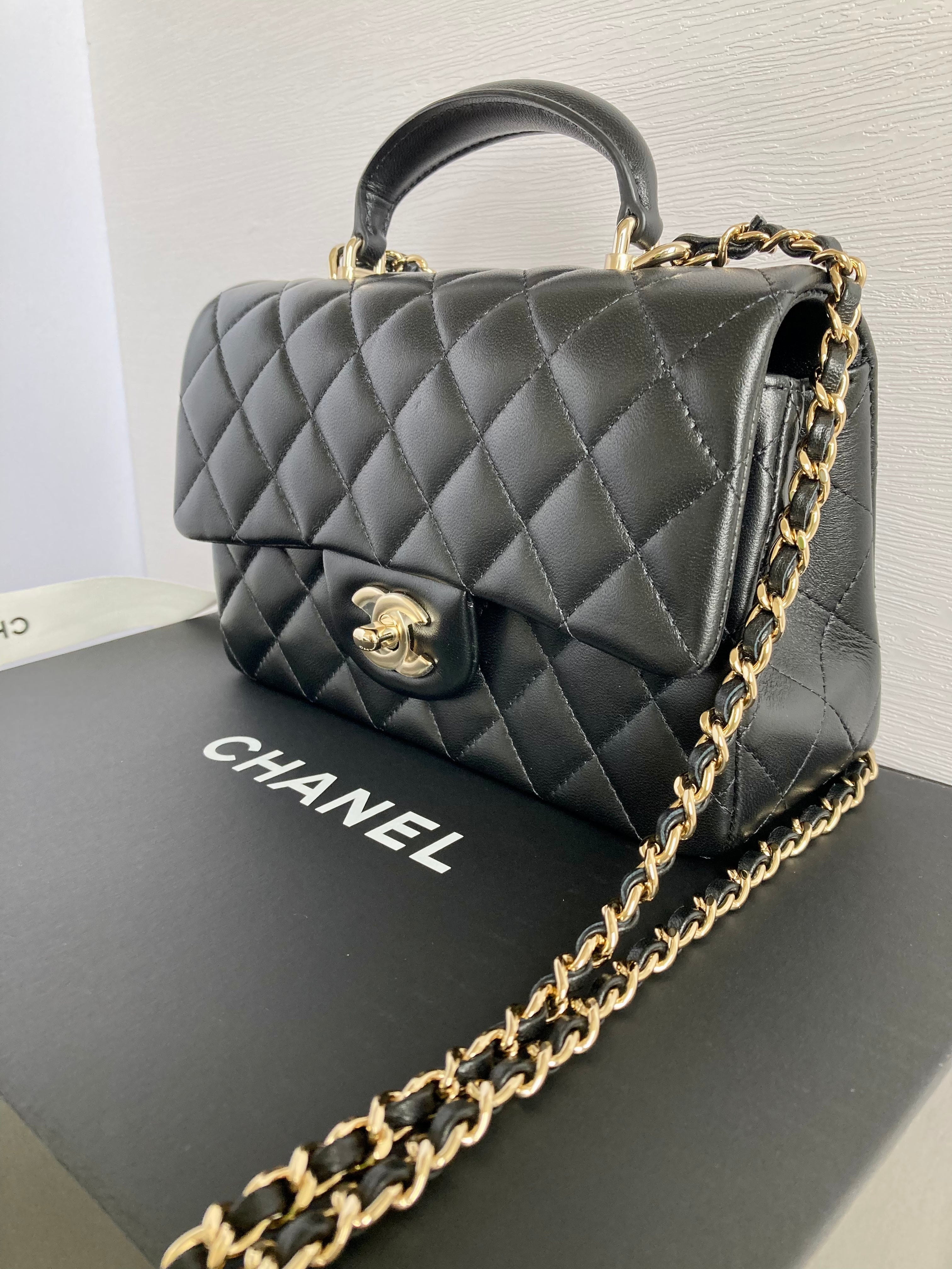 CHANEL Black Mini CF with Handle 