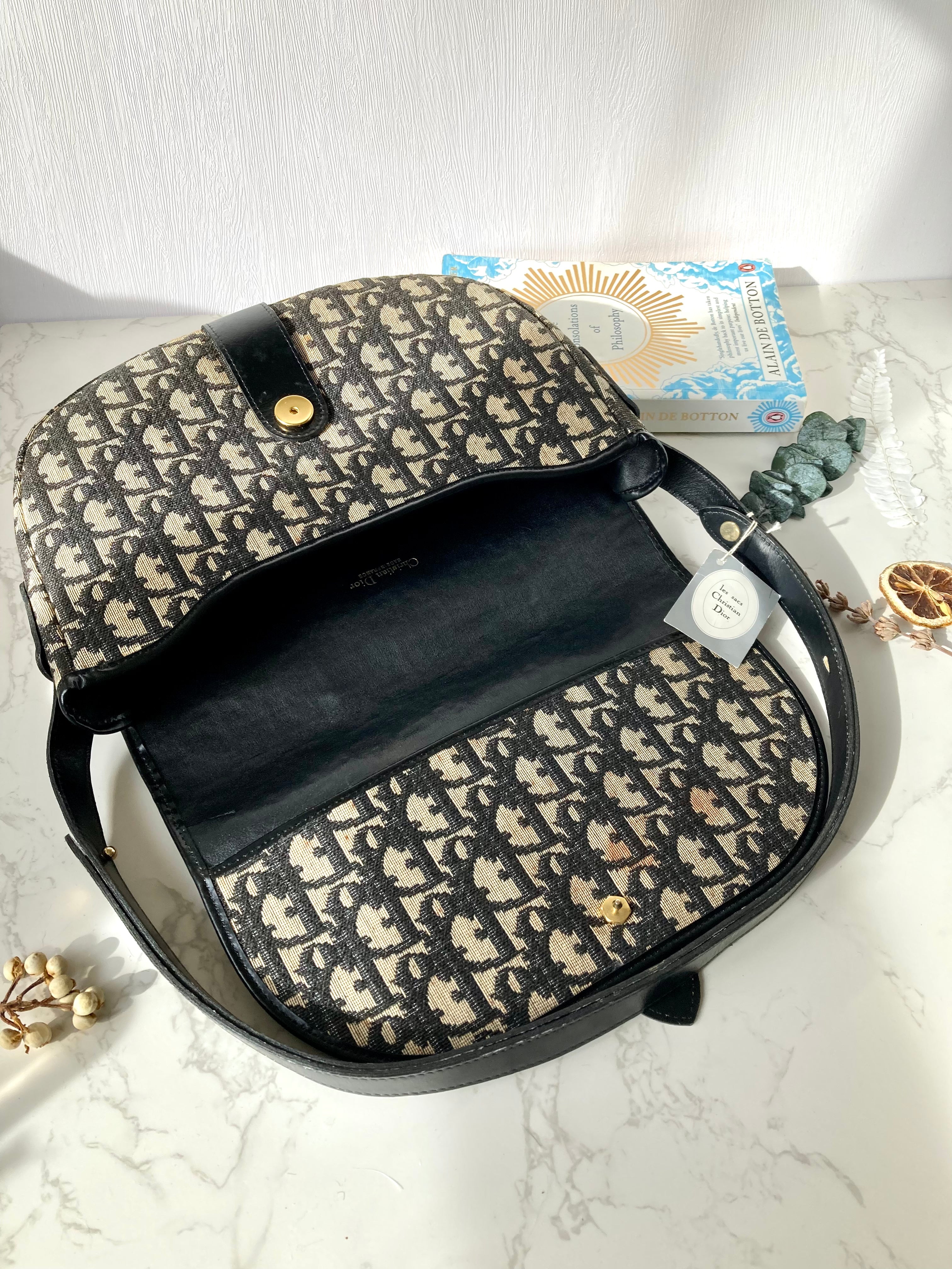 CHRISTIAN DIOR Navy Trotter Two-way Bobby Bag 