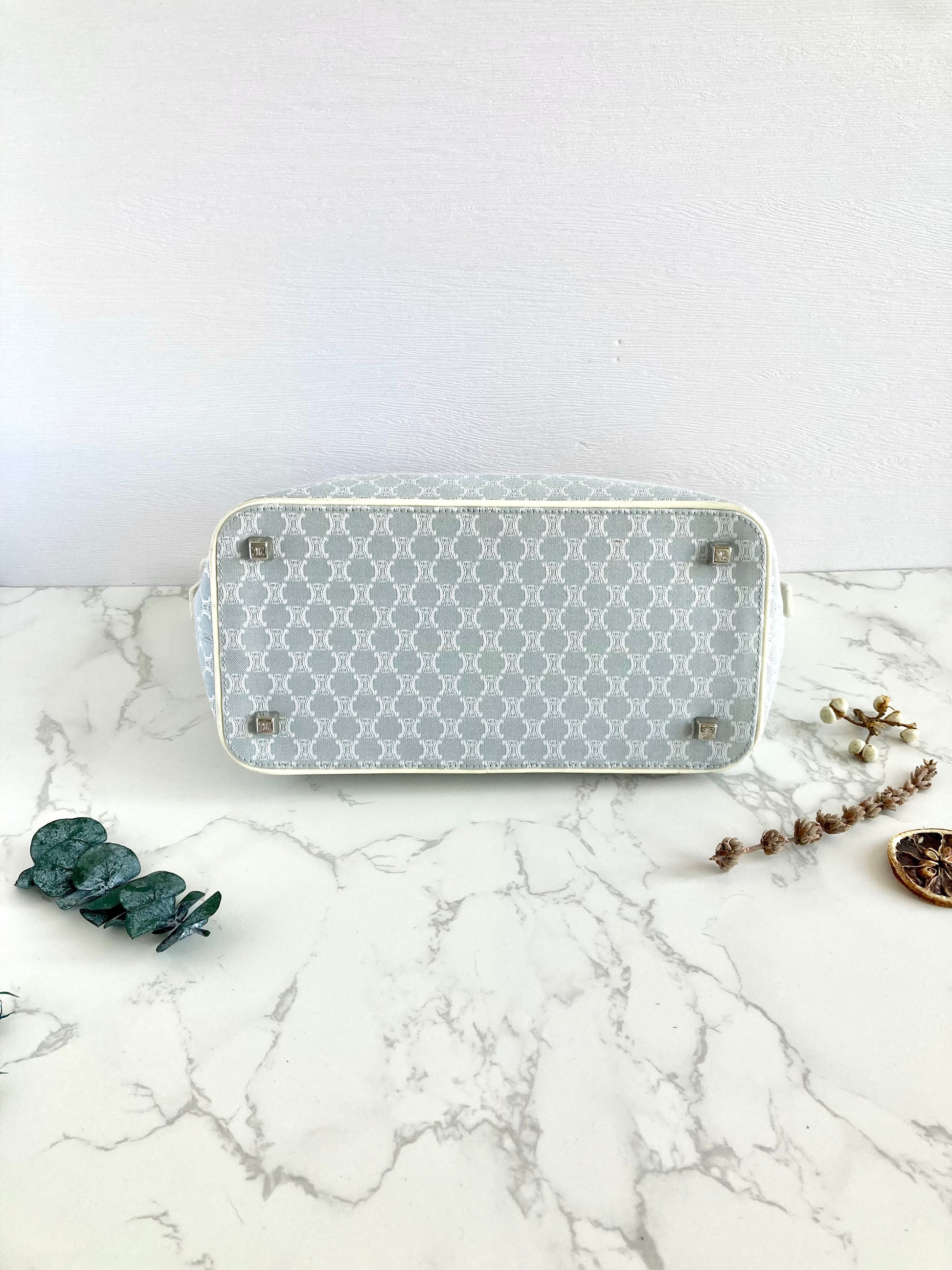 CELINE Baby Blue x White Shoulder Bag