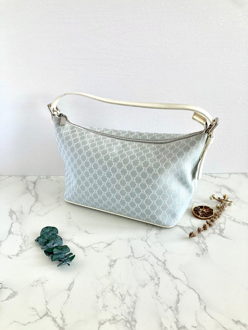 CELINE Baby Blue x White Shoulder Bag 