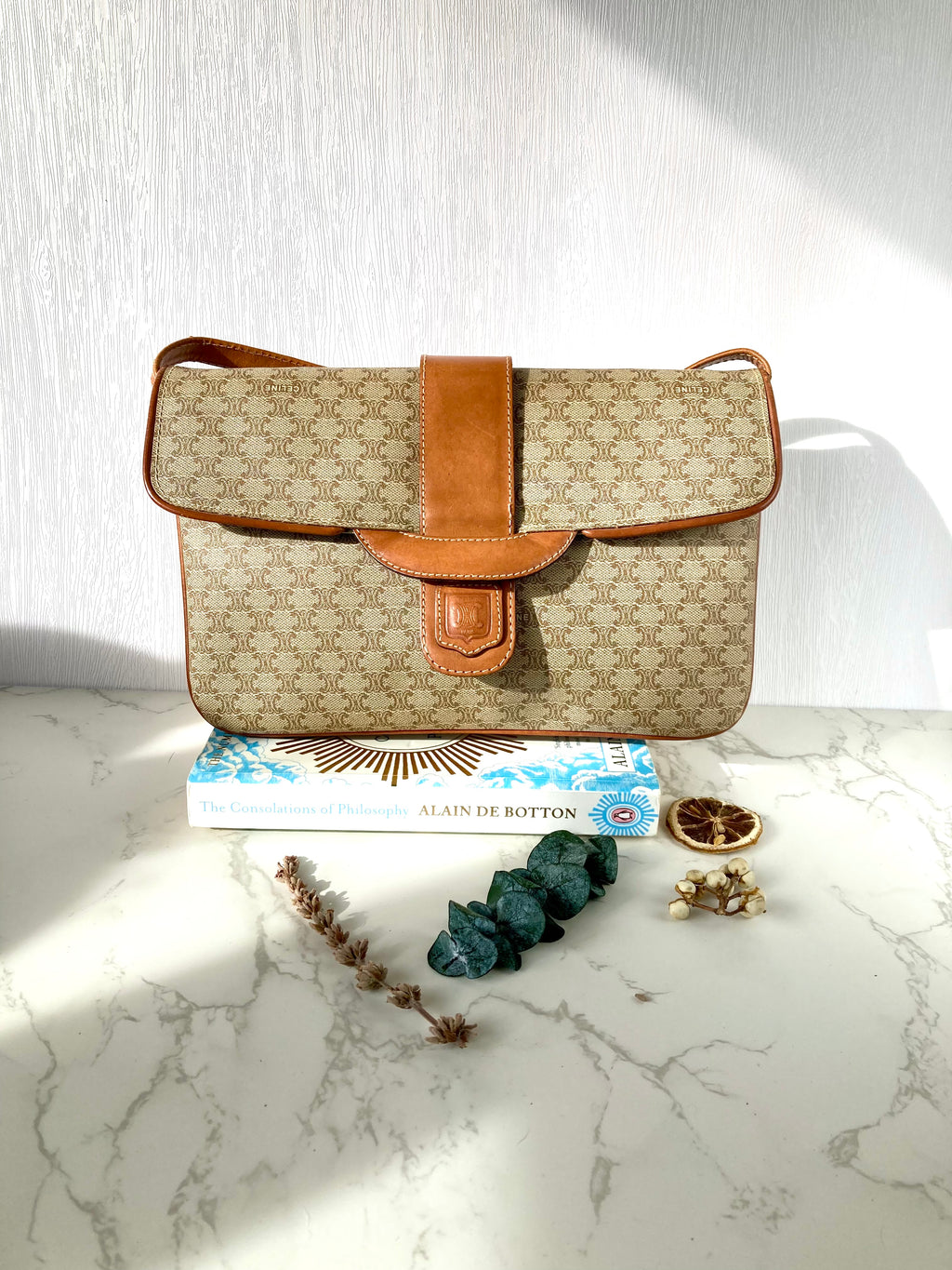 CELINE Monogram Beige Crossbody Bag 