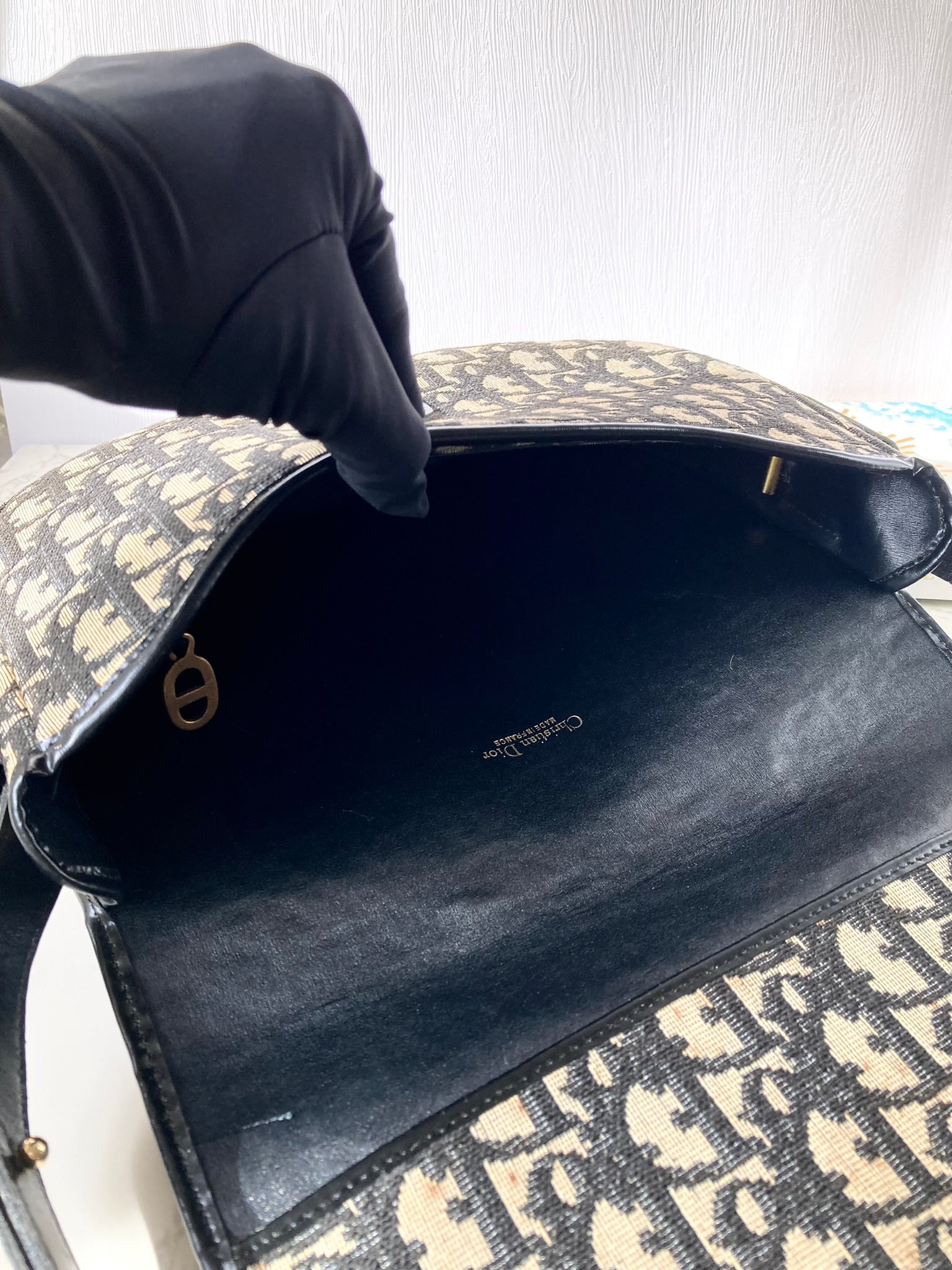 CHRISTIAN DIOR Navy Trotter Two-way Bobby Bag 