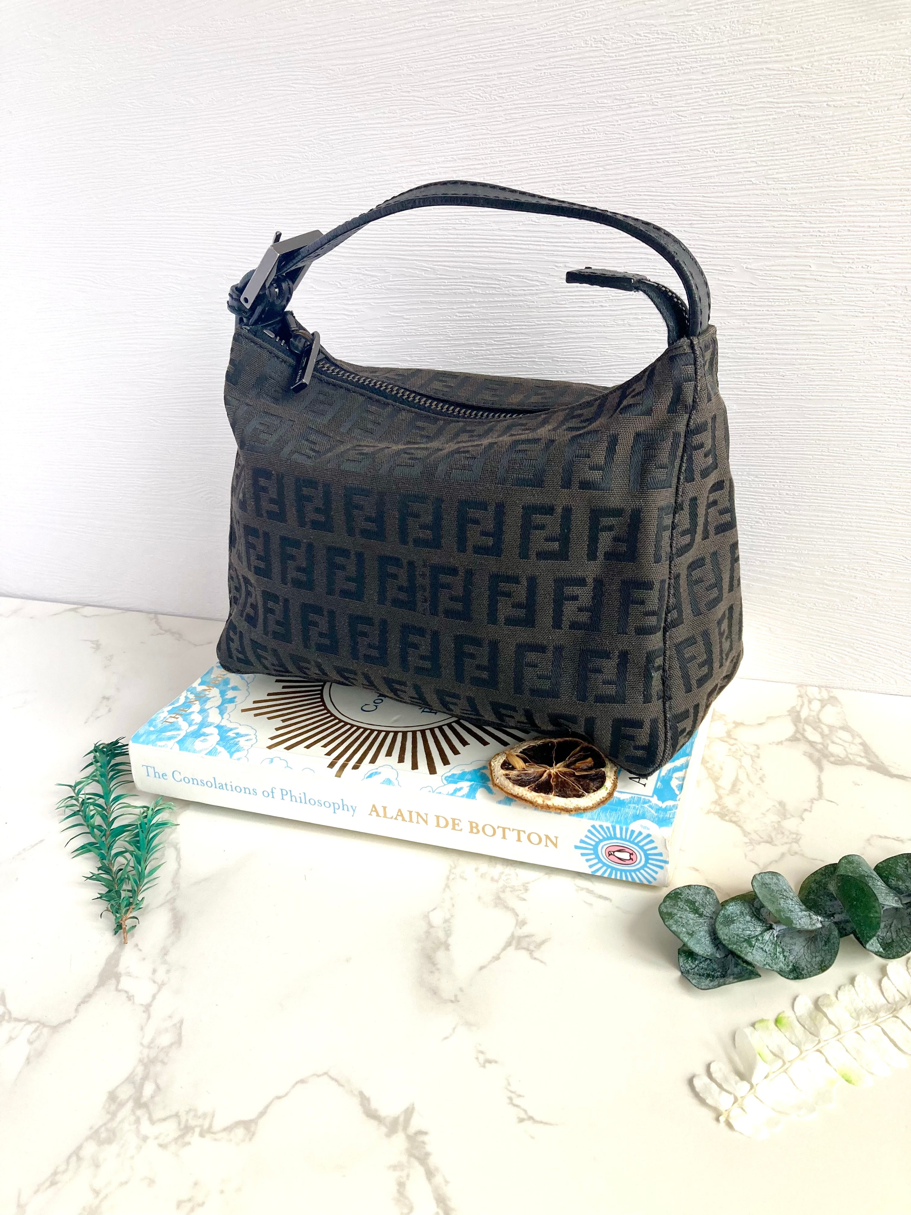 FENDI Monogram Cloth Baguette Mini Bag 