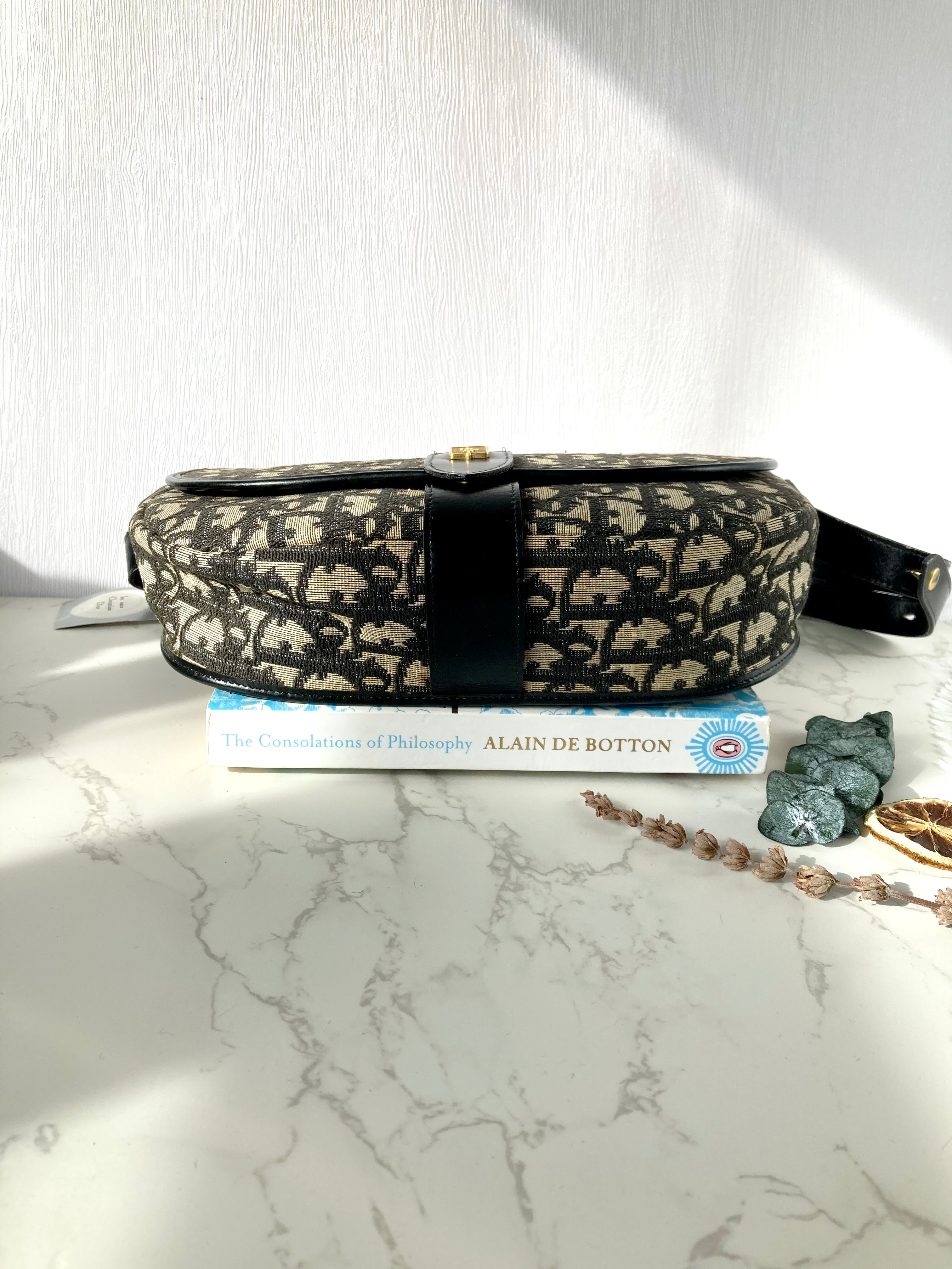 CHRISTIAN DIOR Navy Trotter Two-way Bobby Bag 