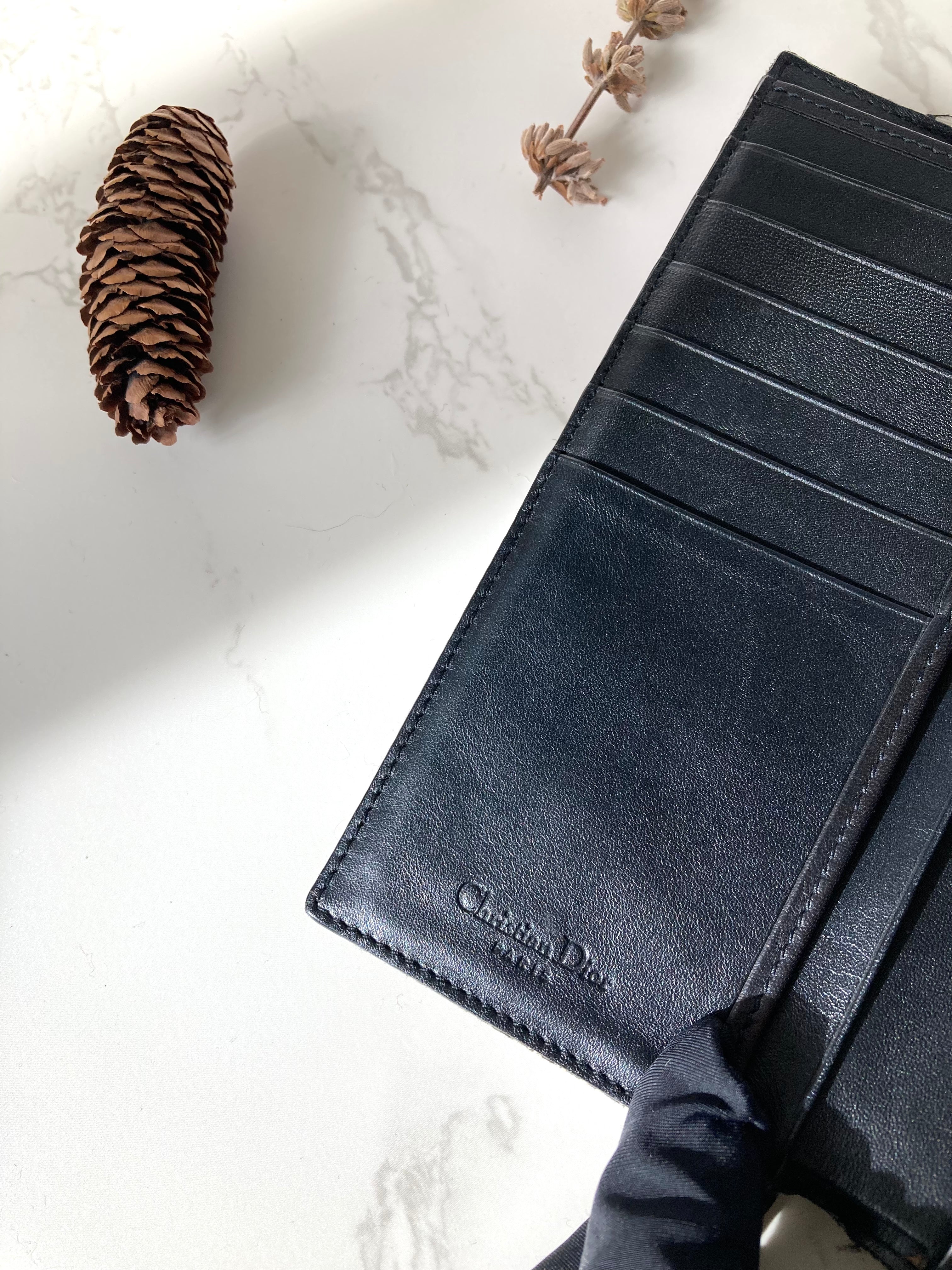 CHRISTIAN DIOR Black Trotter Saddle Wallet 