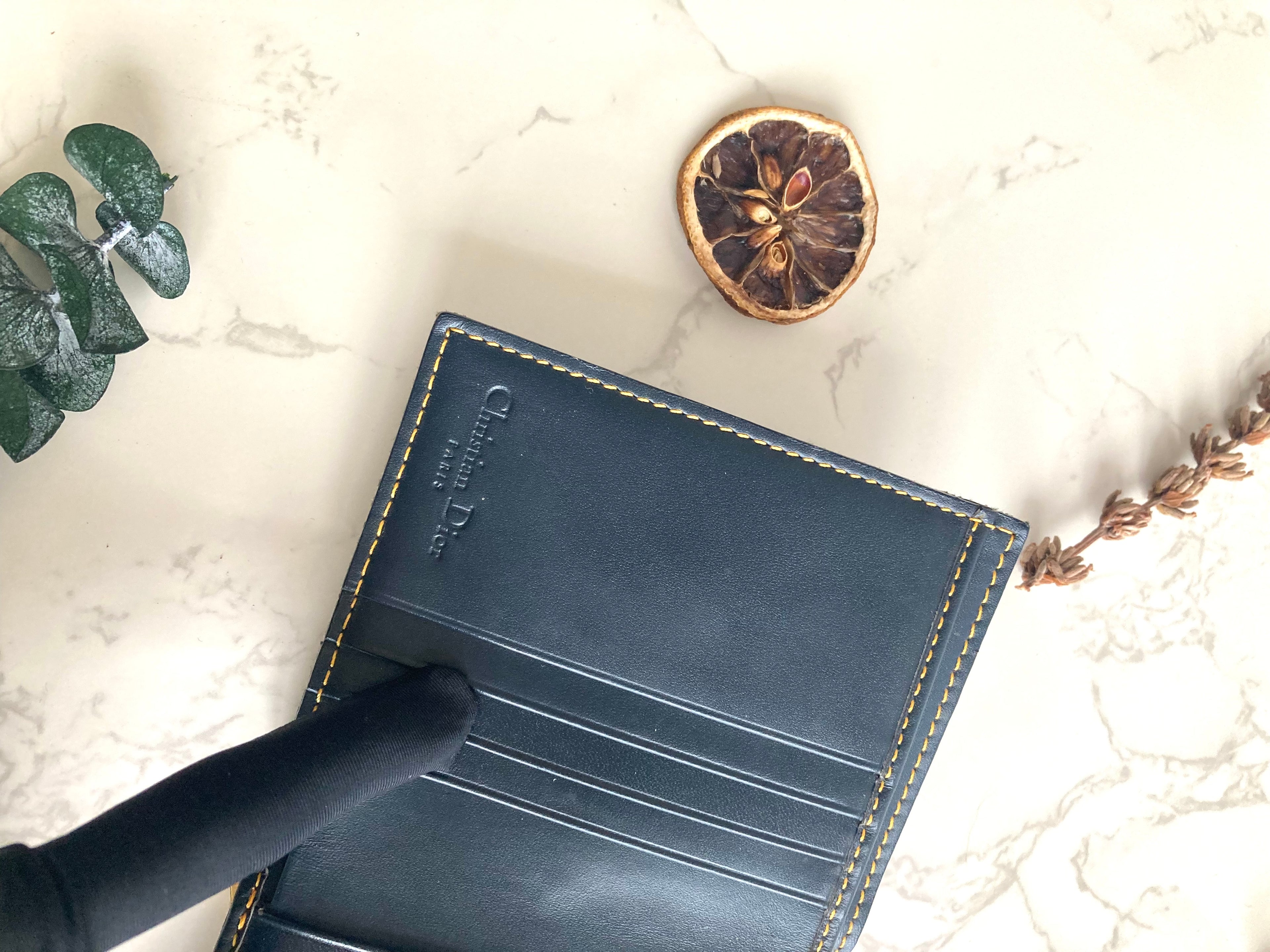 CHRISTIAN DIOR Navy Trotter Compact Wallet 