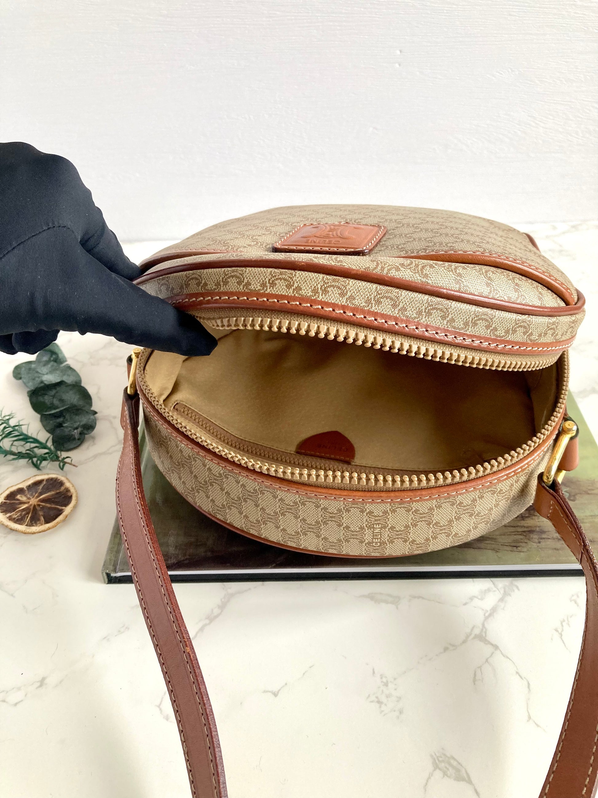 CELINE Monogram Shell shape Crossbody Bag