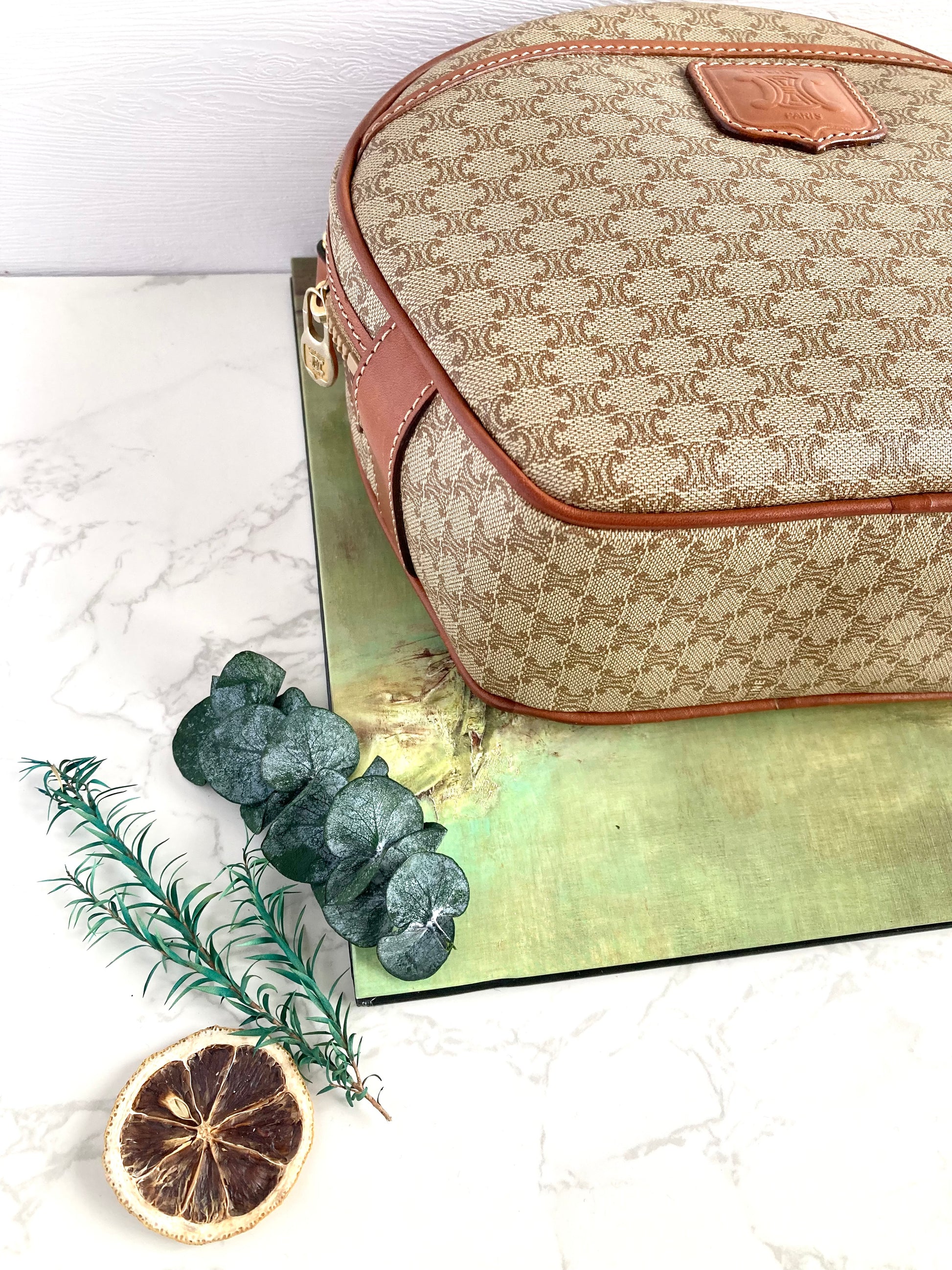 CELINE Monogram Shell shape Crossbody Bag