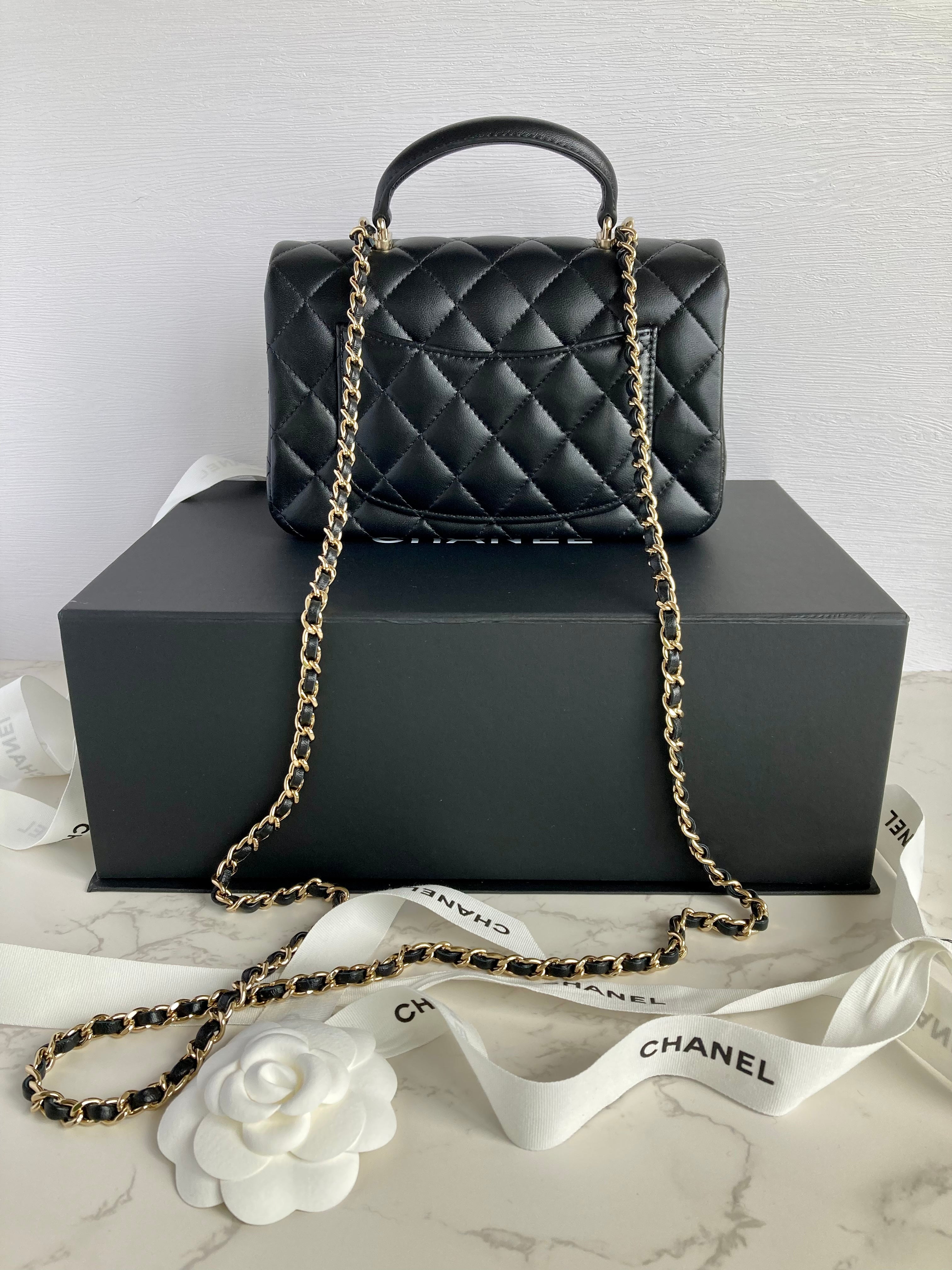CHANEL Black Mini CF with Handle 