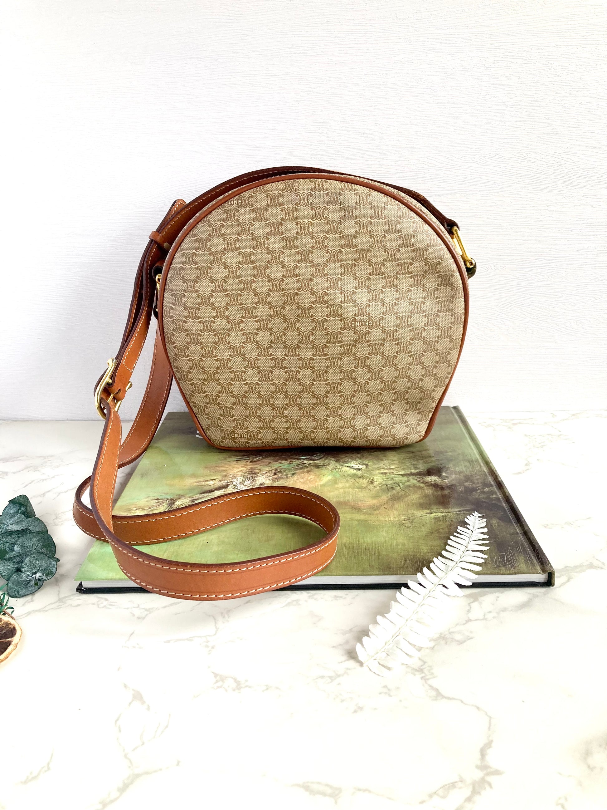 CELINE Monogram Shell shape Crossbody Bag