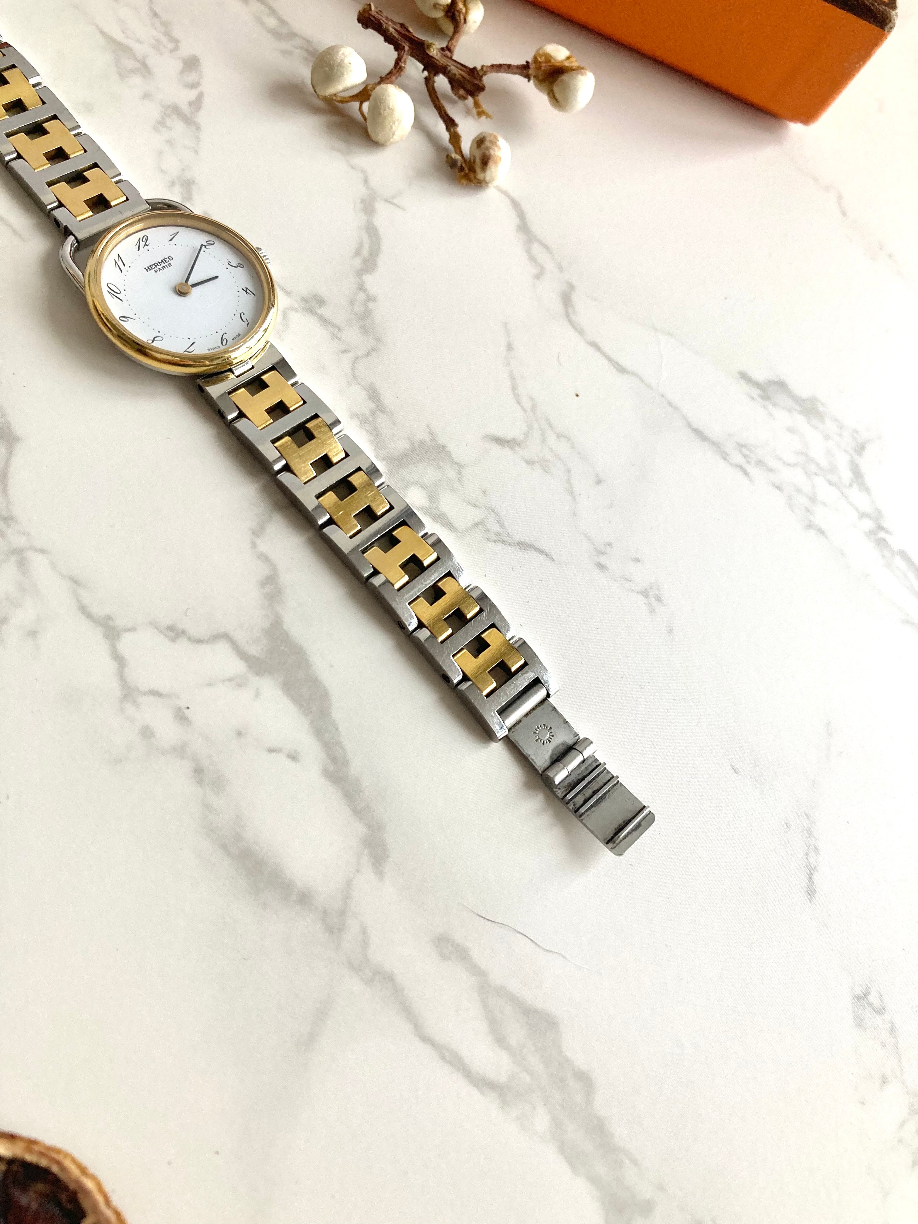 HERMES Arceau Vintage Lady's Quartz Wristwatch 