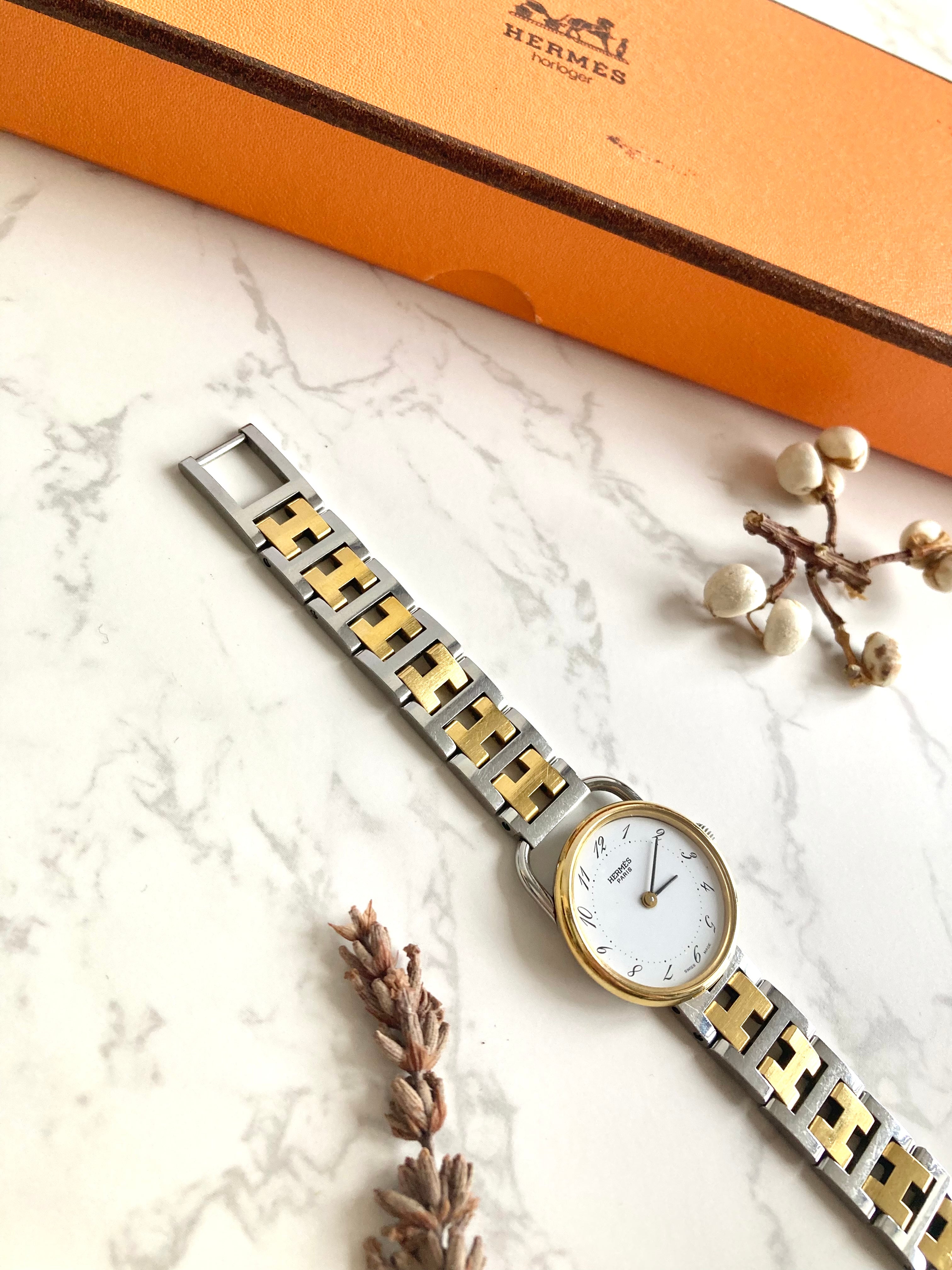 HERMES Arceau Vintage Lady's Quartz Wristwatch 