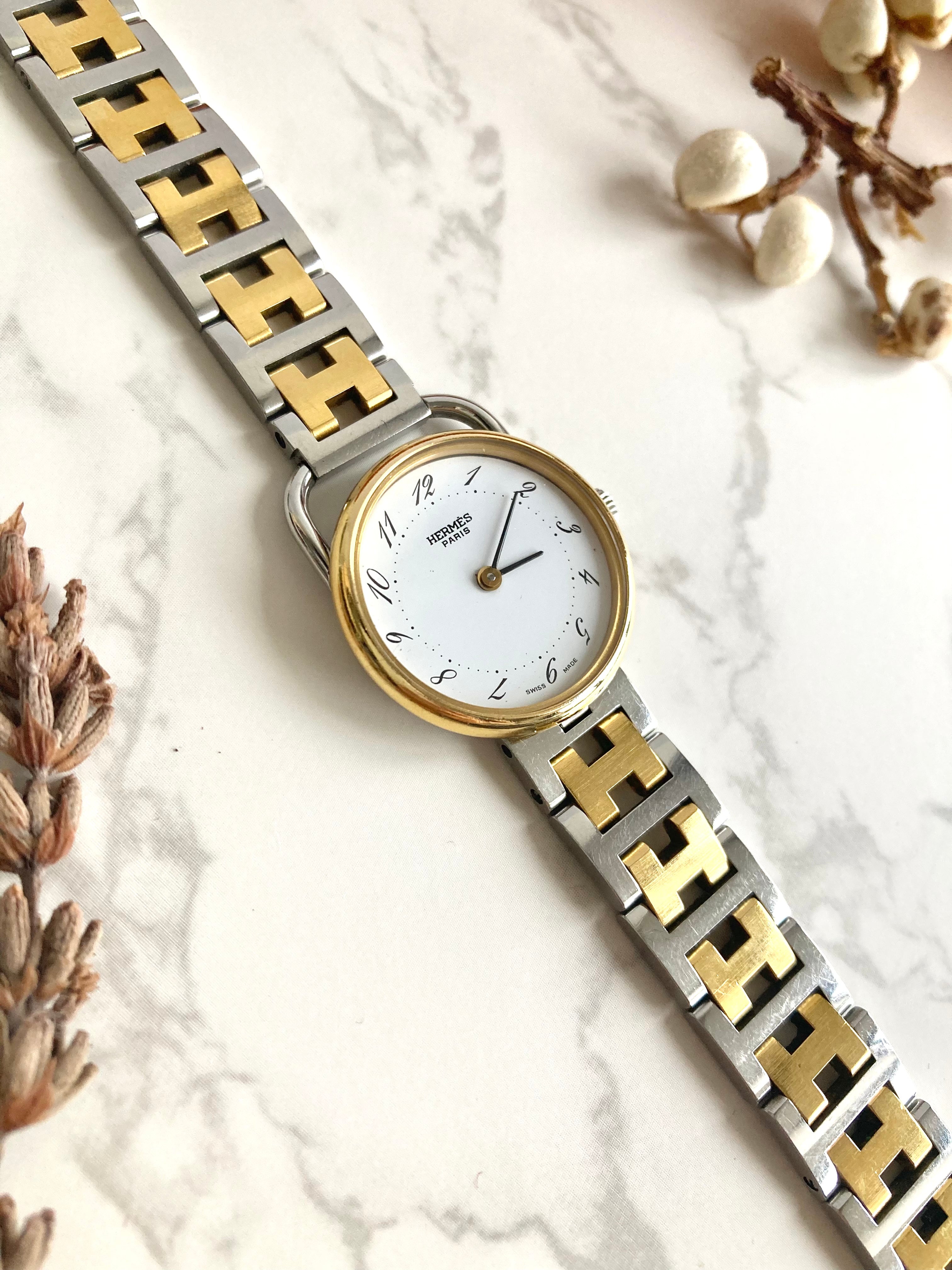 HERMES Arceau Vintage Lady's Quartz Wristwatch 
