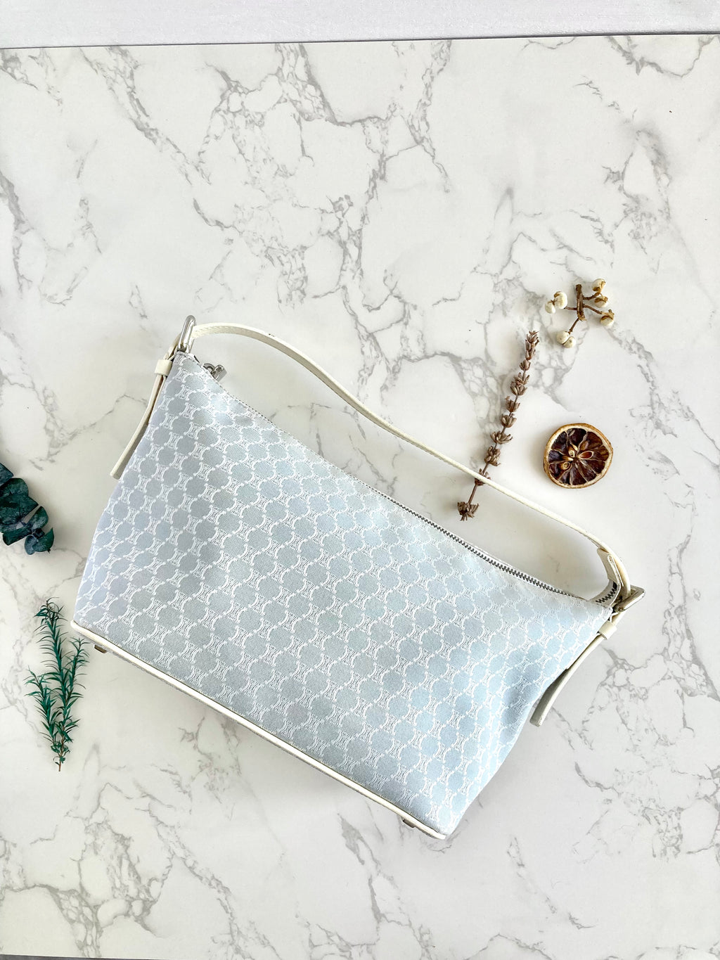CELINE Baby Blue x White Shoulder Bag 