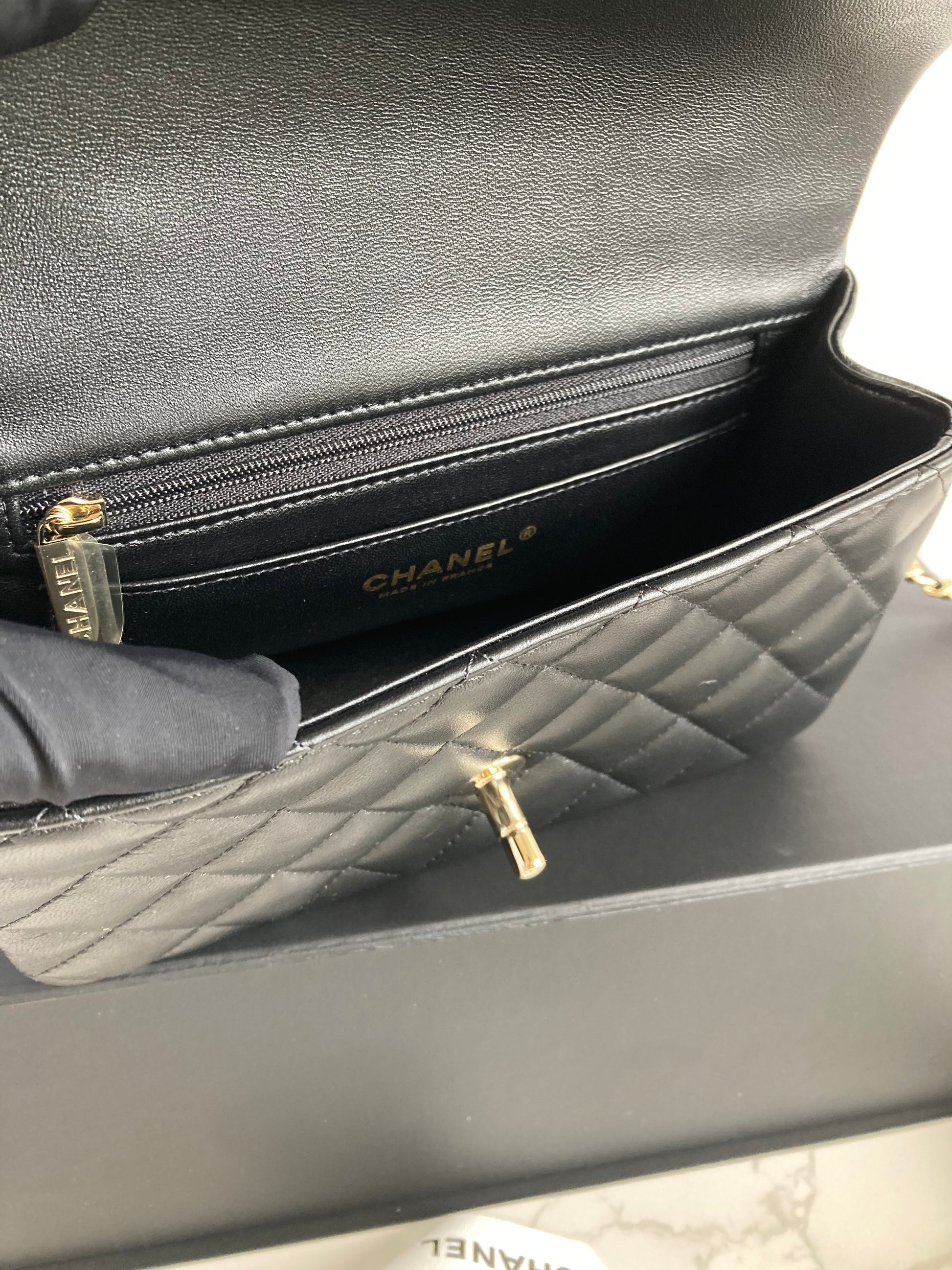 CHANEL Black Mini CF with Handle