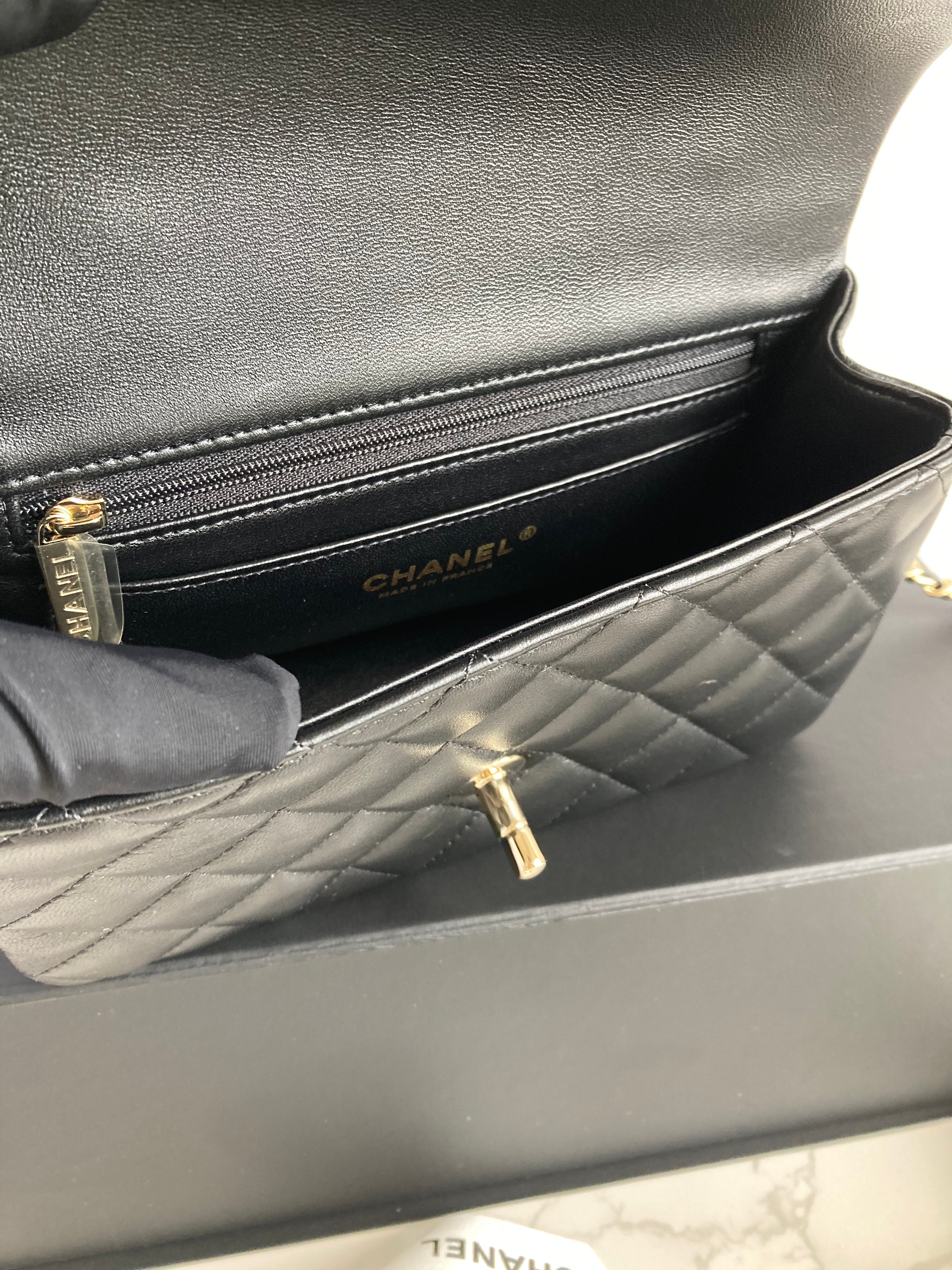 CHANEL Black Mini CF with Handle 