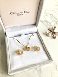 CHRISTIAN DIOR Rhinestone Necklace &amp; Earrings Set 