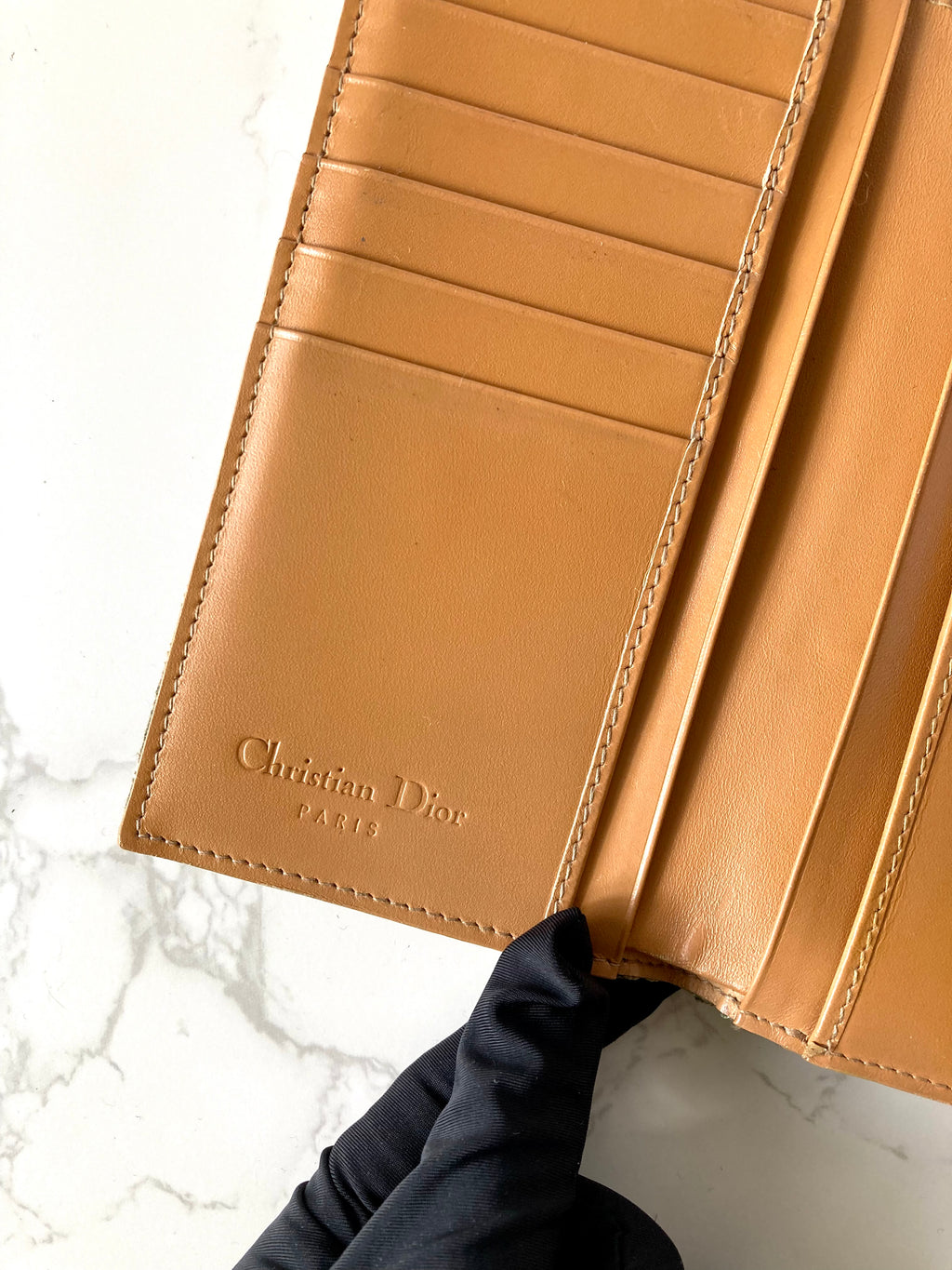 CHRISTIAN DIOR Olive x Beige Trotter Saddle Wallet