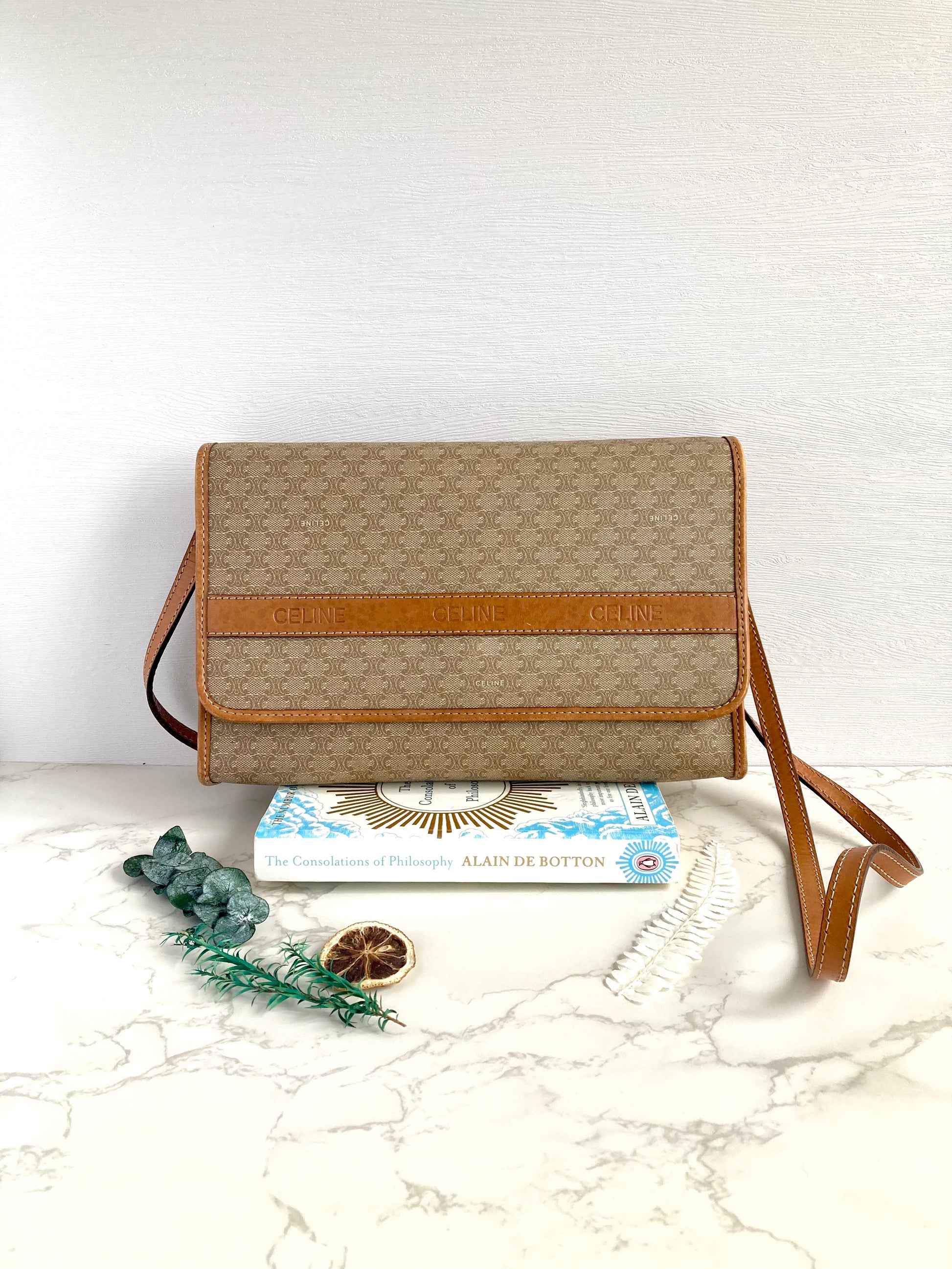 CELINE Monogram Beige Crossbody Bag