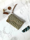 CHRISTIAN DIOR Olive x Beige Trotter Saddle Wallet 